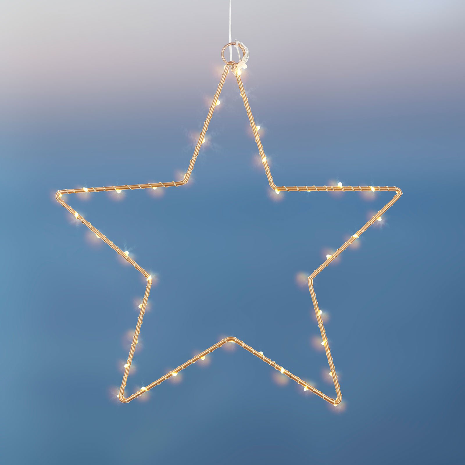 LED dekoratív csillag Liva Star, arany, Ø 30 cm