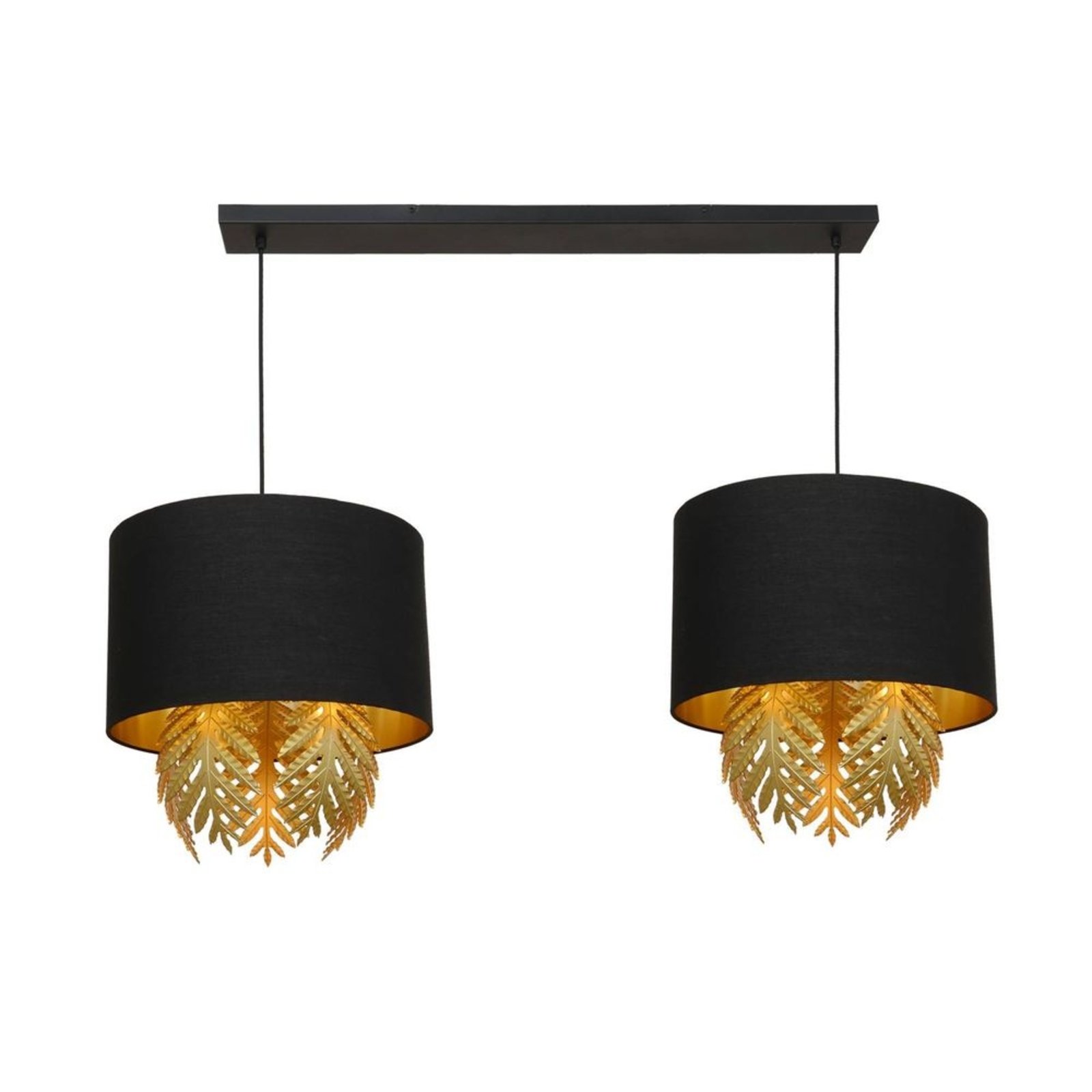 Malviras 2 Lustră Pendul Black/Gold - Lucande