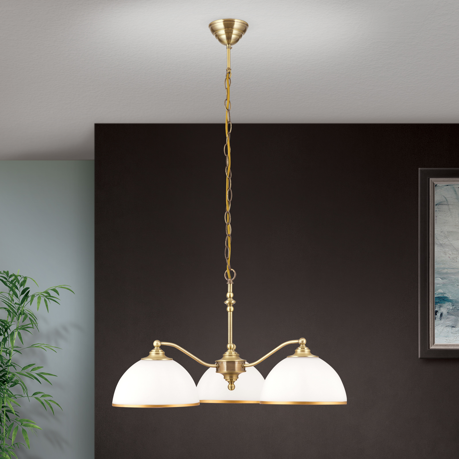 Old Lamp hængelampe med kædeophæng, 3 lyskilder