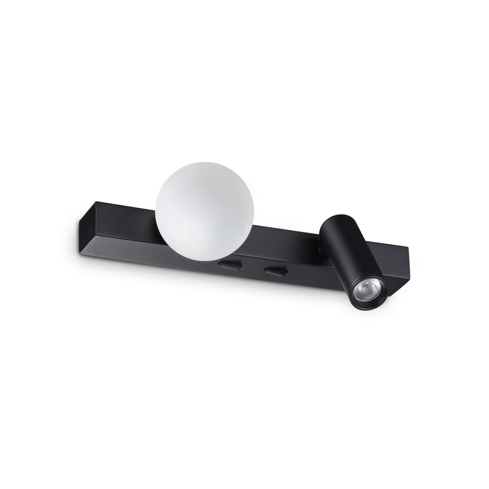 Nástenné svetlo IDEAL LUX Binomi, čierna, šírka 22 cm, 2-pl. žiarovka