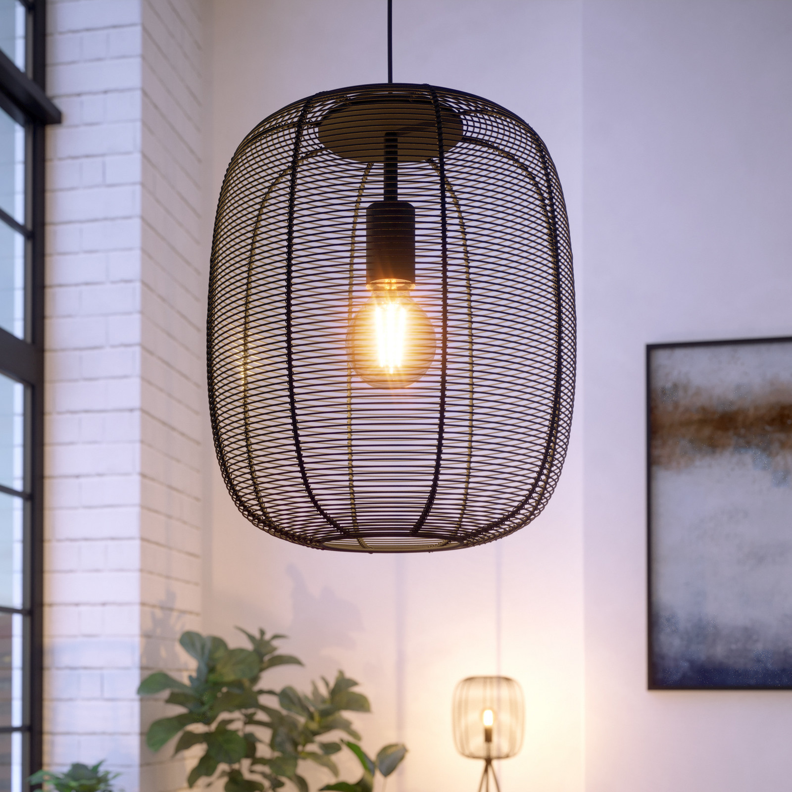 EGLO Lampă suspendată Rinroe Ø 325 cm negru oțel - Camera de zi / sufragerie - modern - Metal