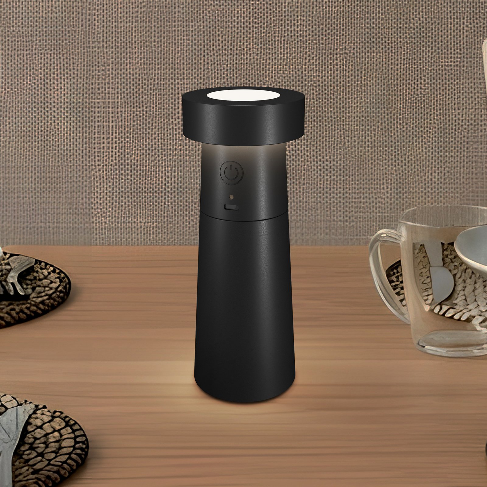 Pepper LED pepper shaker, dark grey, rechargeable battery, IP44 - Lucande Pepper LED pepper shaker, dark grey, rechargeable battery, IP44 - Lucande