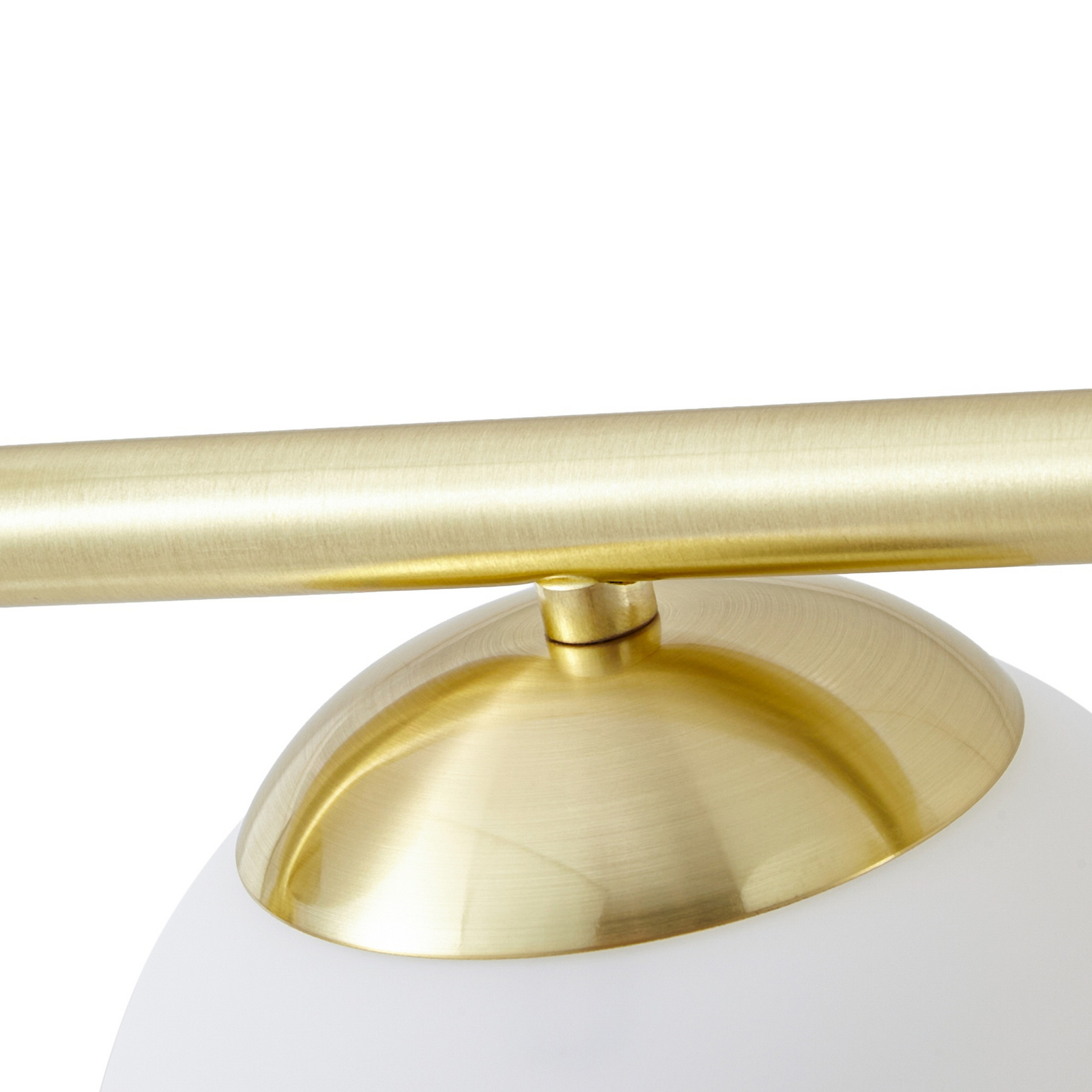 Lampa wisząca Lindby Isamer, opal/mosiądz, długość 130 cm