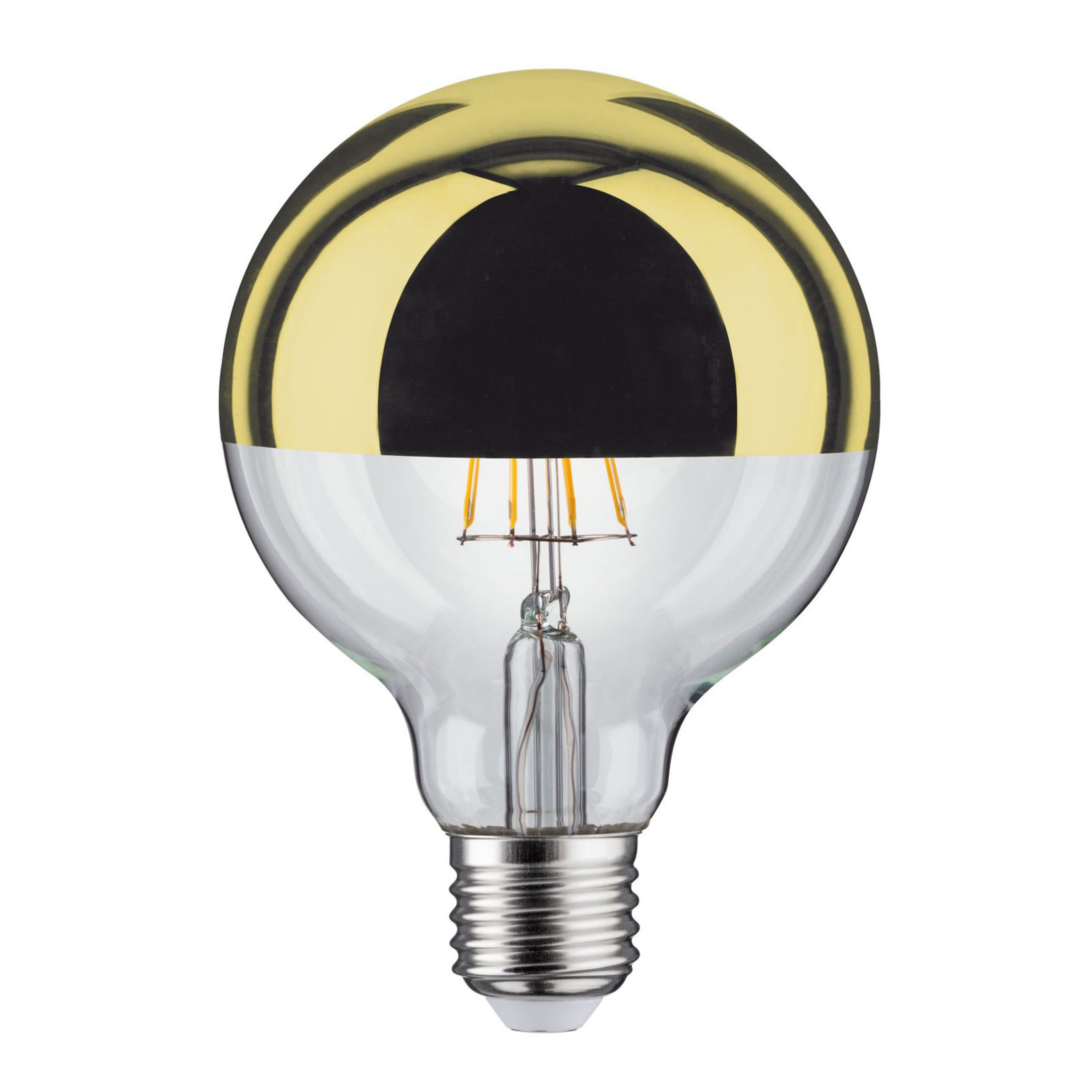 Żarówka LED E27 827 6,5W głowica lustrzana złota