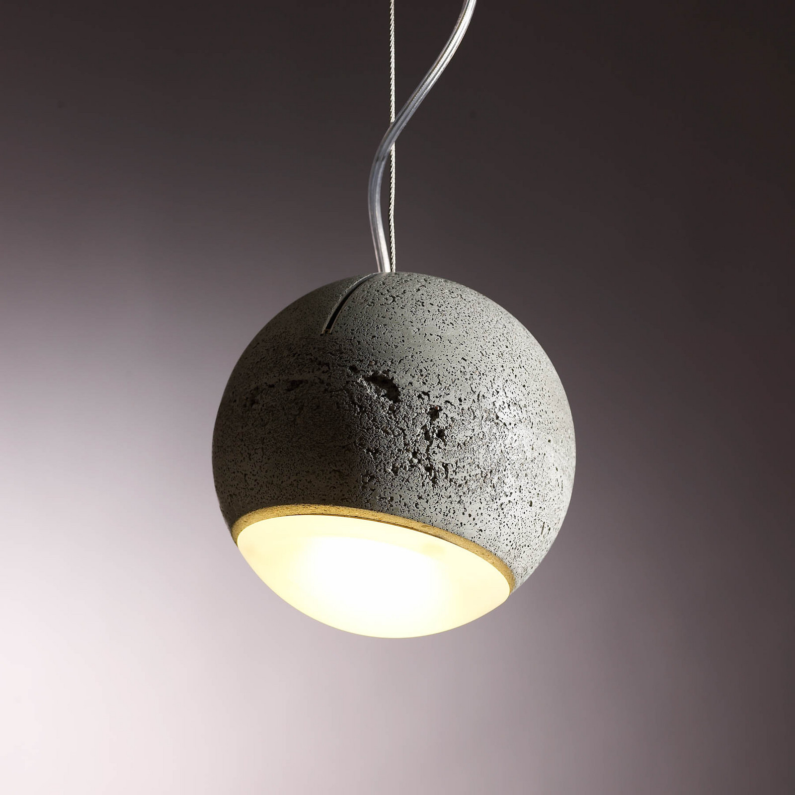 TECNOLUMEN Trabant 3 suspendat lumina de suspensie cu lentilă de sticlă - Camera de zi / sufragerie - design - gri - Beton