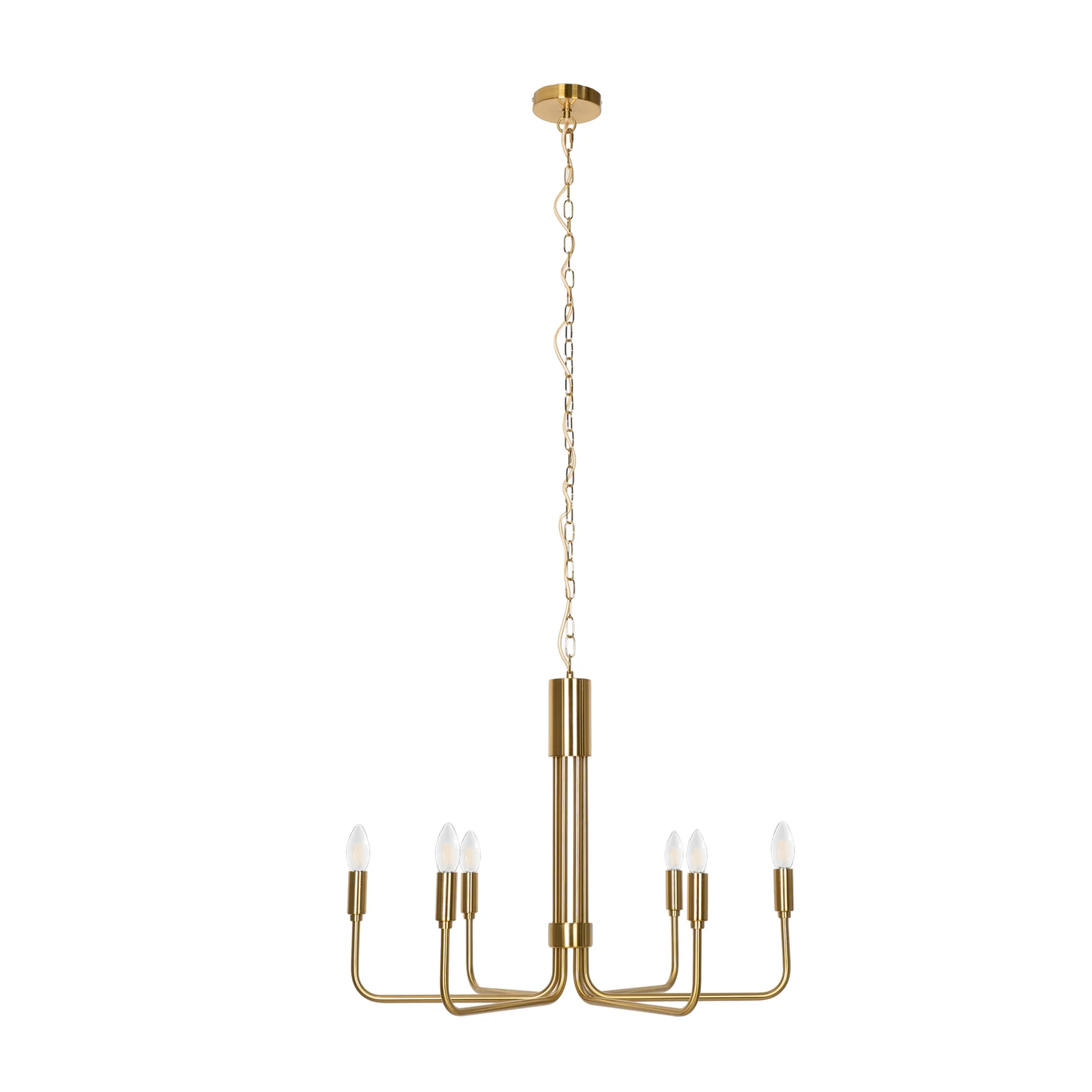 Lindby Kronleuchter Elanova, messing, 6-flg., Ø 70 cm, E14
