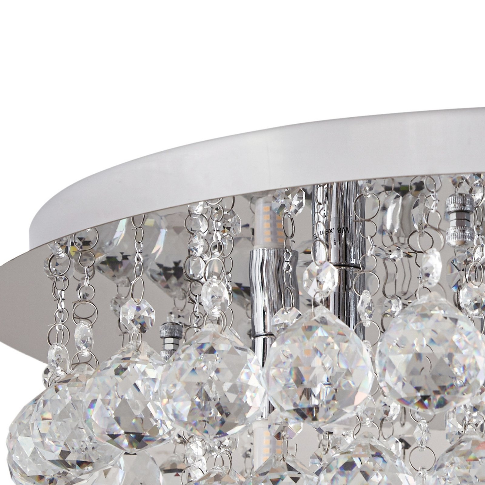 Lindby mennyezeti lámpa Antonino, 8-as lámpa, króm, kristály, 55cm