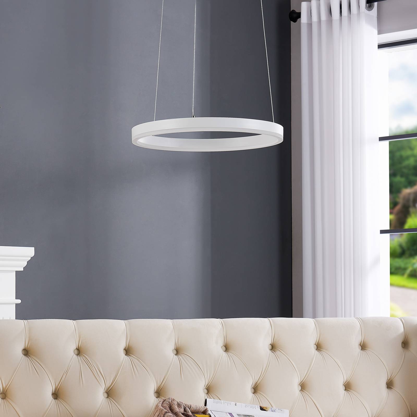 Arcchio Albiona LED függő lámpa, fehér, 40 cm
