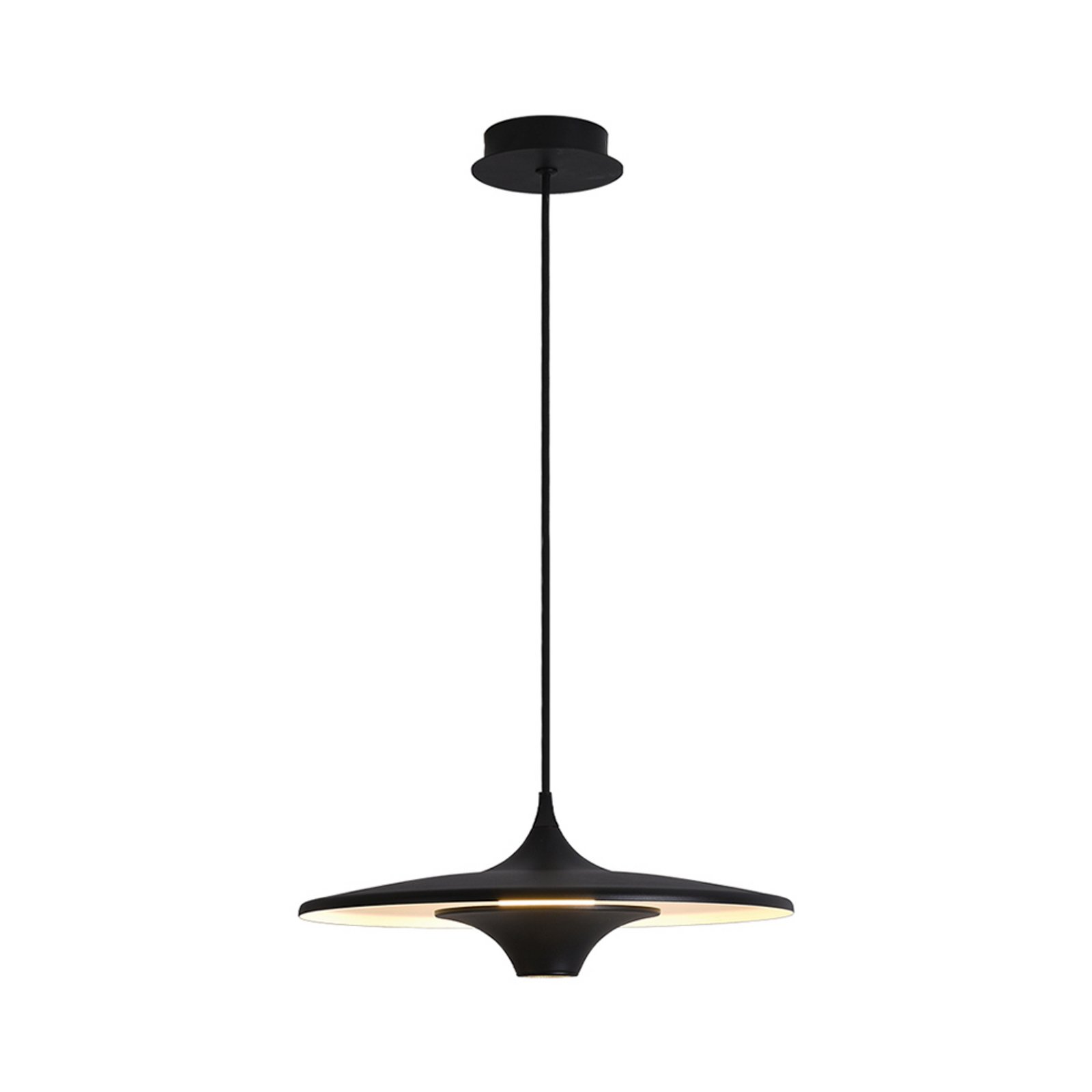 LED hanglamp Rene, zwart, Ø 42 cm, metaal