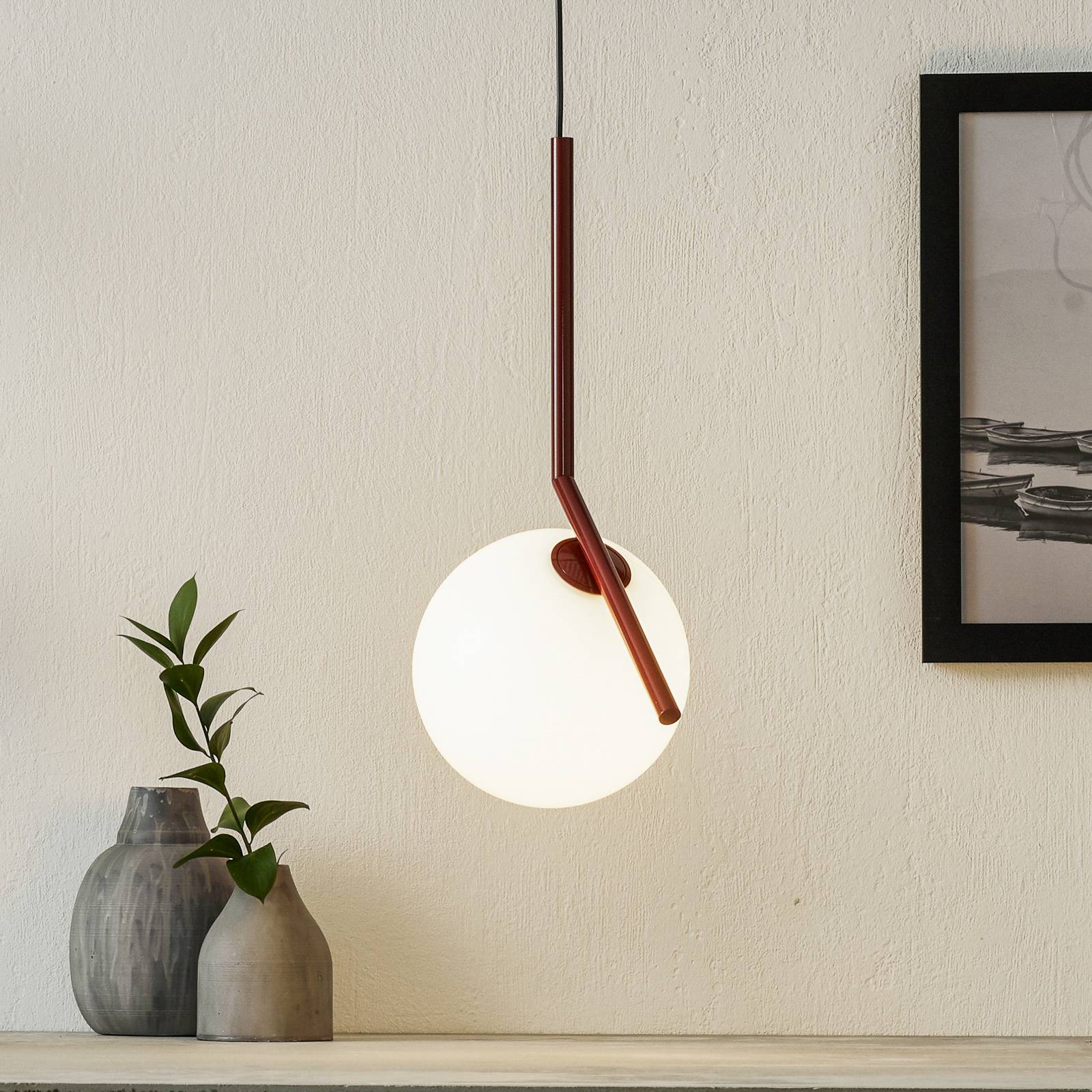 Flos Designer Pendant Light - Living / Dining Room - Hanging Light - Globe Light - dimmable - Red