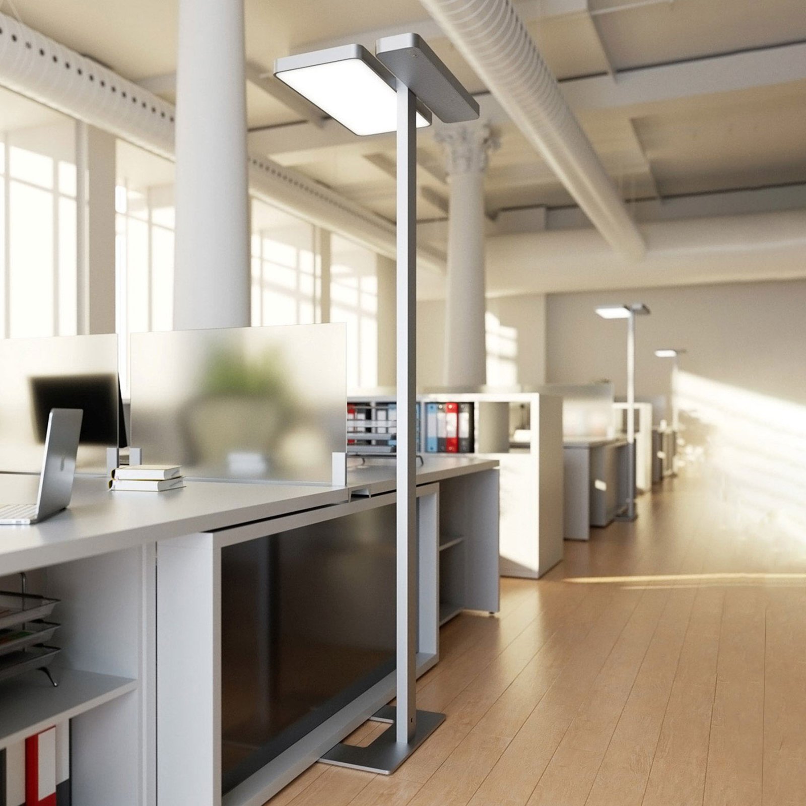 Office-LED-Stehlampe Aila, Tageslichtsensor