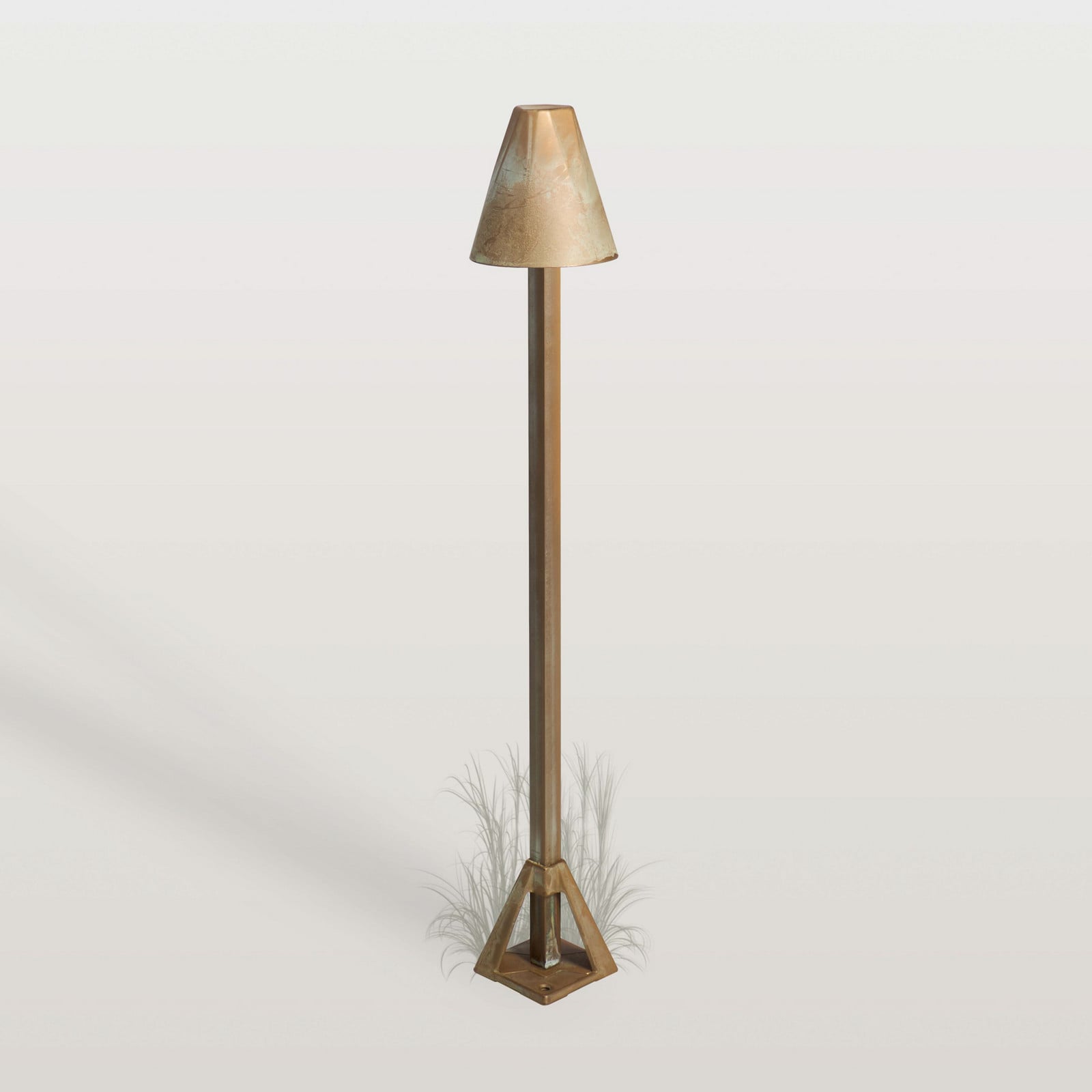 Moretti Luce LED-svetilka za podnožje Silva Disk, višina 50 cm, starinsko medenina - Podeželska hiša / Rustikalna - starinski medenina