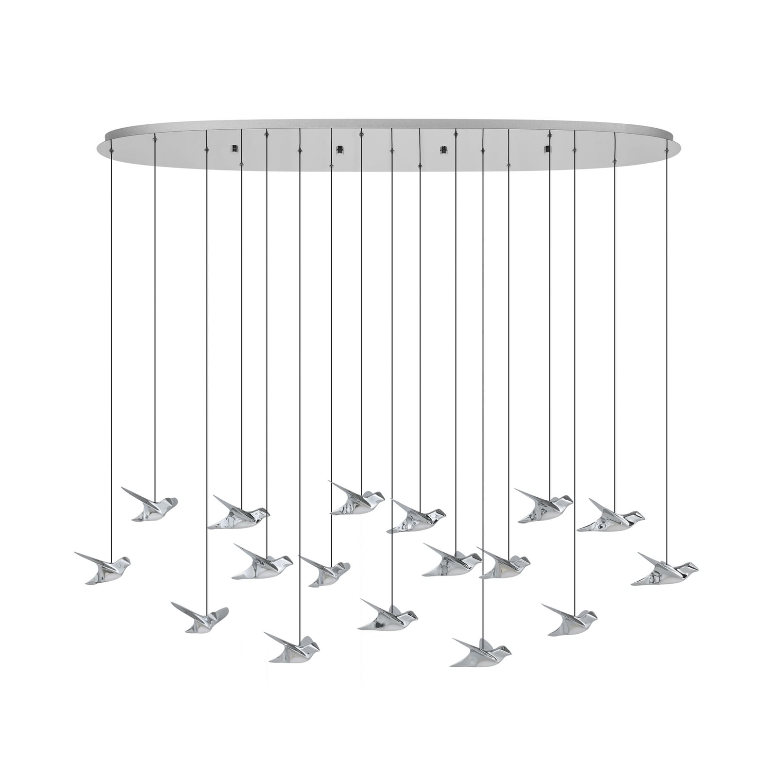 Závěsné světlo Paratebueno, chrom 17-ramenné - EGLO Stars of Light