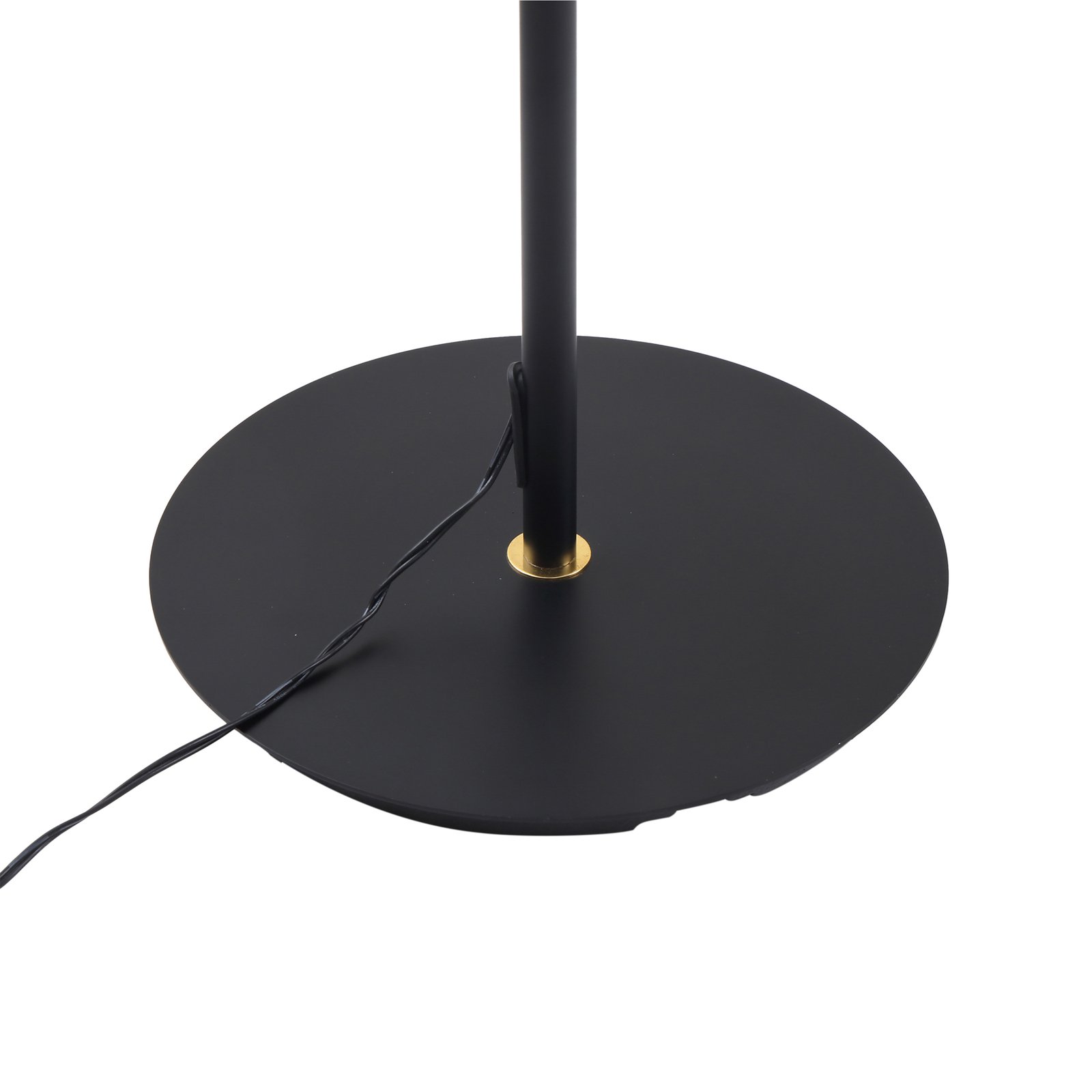 Stojacia lampa Lucande LED Adomas, čierna/zlatá, železo, stmievateľná