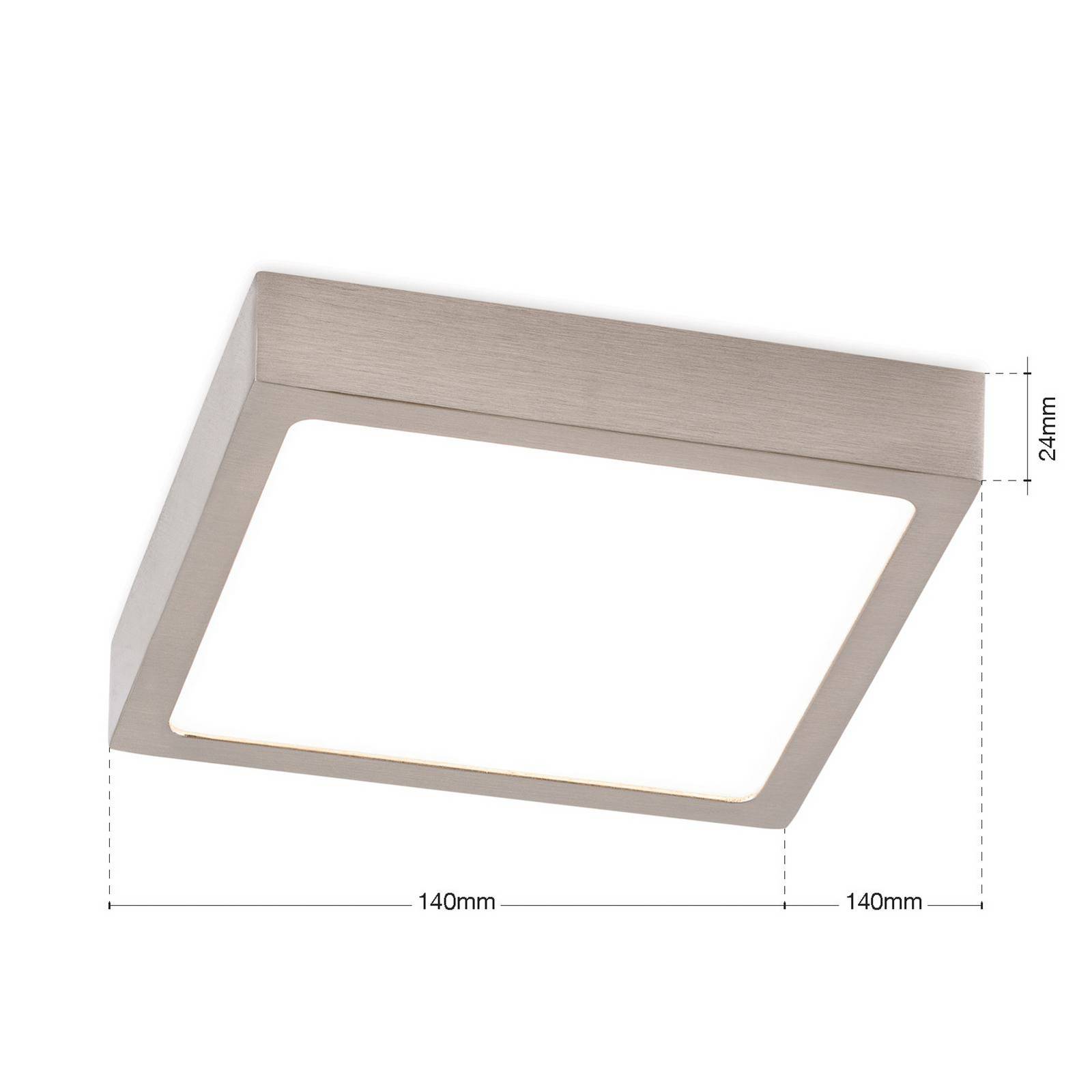 LED-Deckenlampe Disc nickelfarben satiniert, Länge 14 cm CCT günstig online kaufen