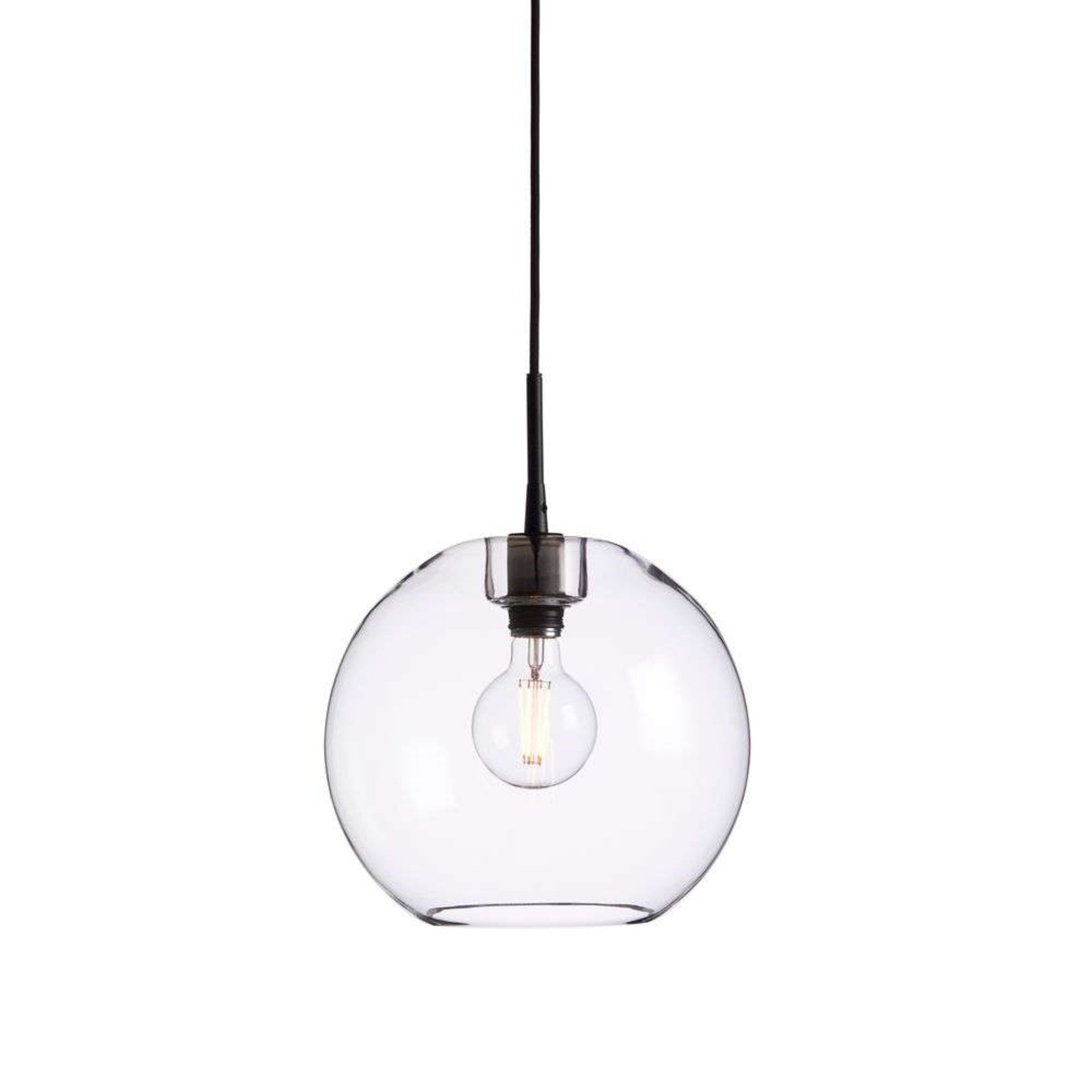 Gloria Závěsná Lampa Ø320 Black/Clear Glass - Belid