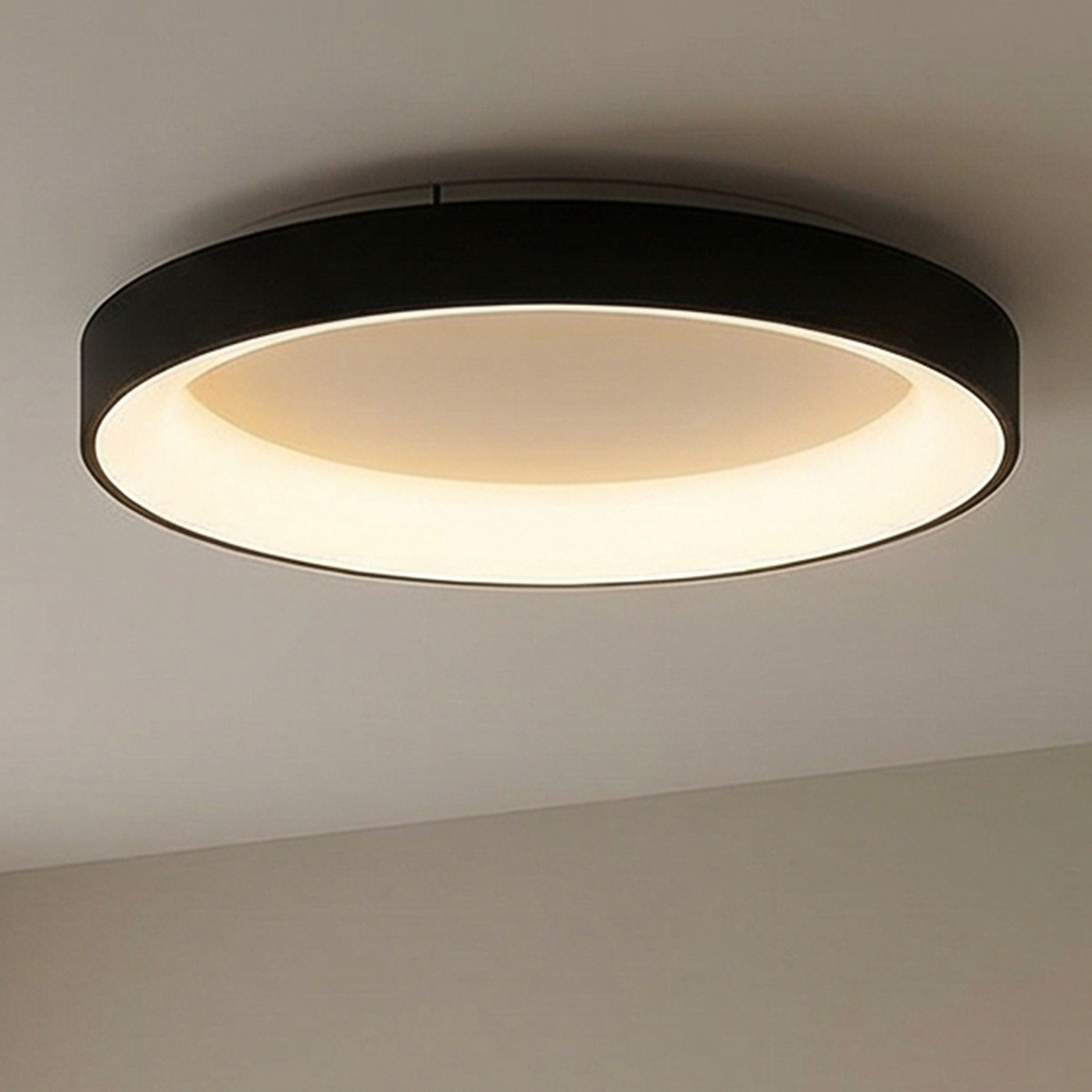 Mantra Iluminación LED stropna svjetiljka Niseko II CCT daljinski upravljač, Ø 50cm, crna - Dnevni boravak/blagovaonica - Moderan - crno - Aluminij