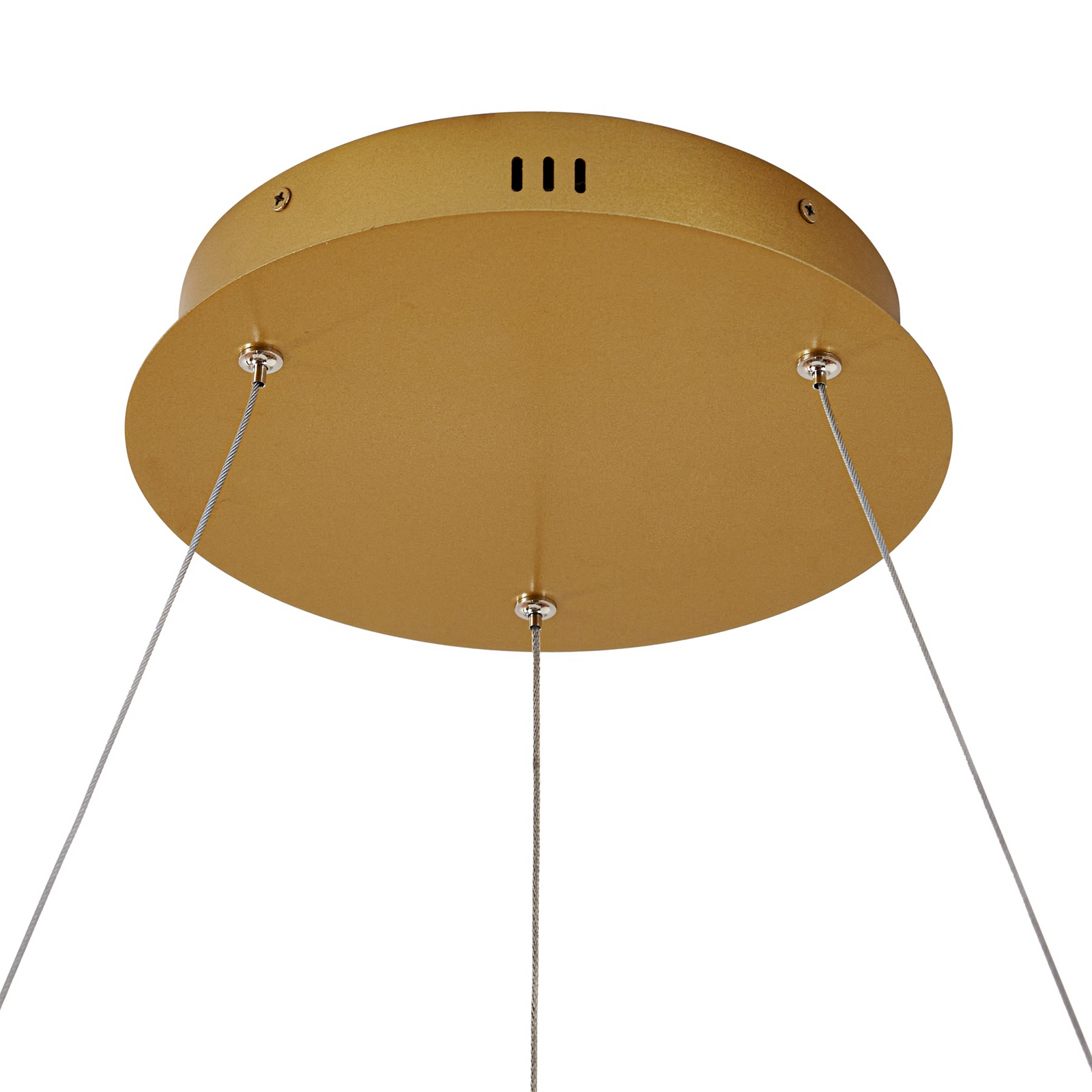 Lucande LED Pendant lamp Yonam, gold, Ø 80cm