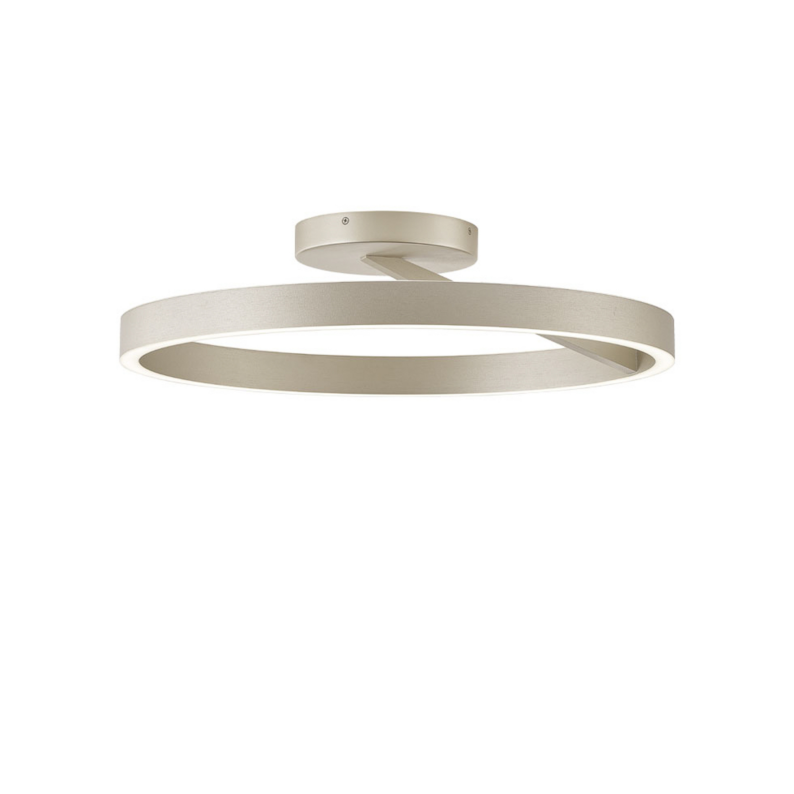 Plafonnier LED Saturn, Ø 50 cm, couleur crème-argent, métal