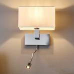 Lucande fali lámpa Tamara, fehér, kapcsoló, LED flex karral