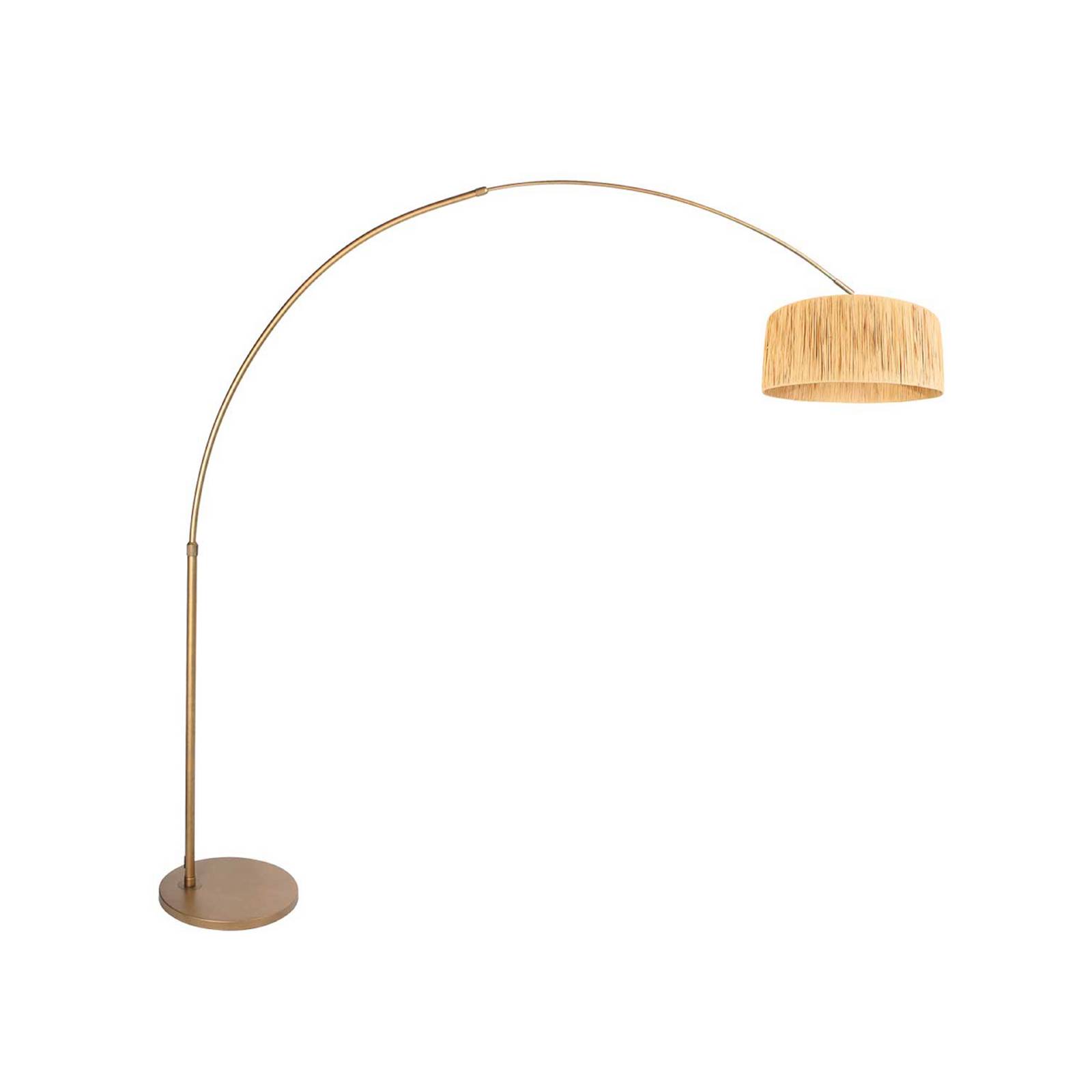 Bogen-Stehlampe Sparkled Light bronze/braun 240 cm Seegras