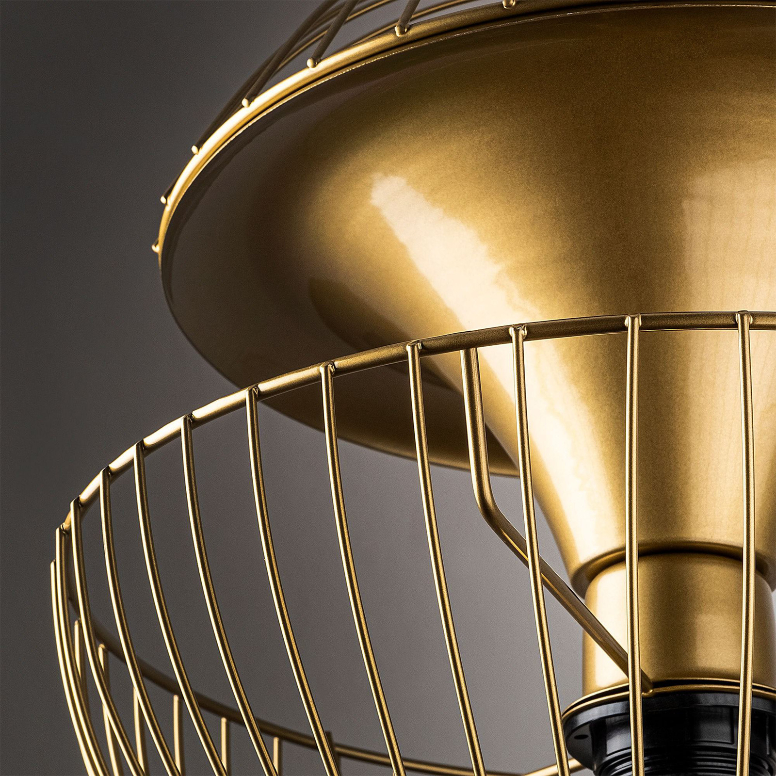 Pendant light Telmander 11410, gold-coloured, metal, Ø 30 cm