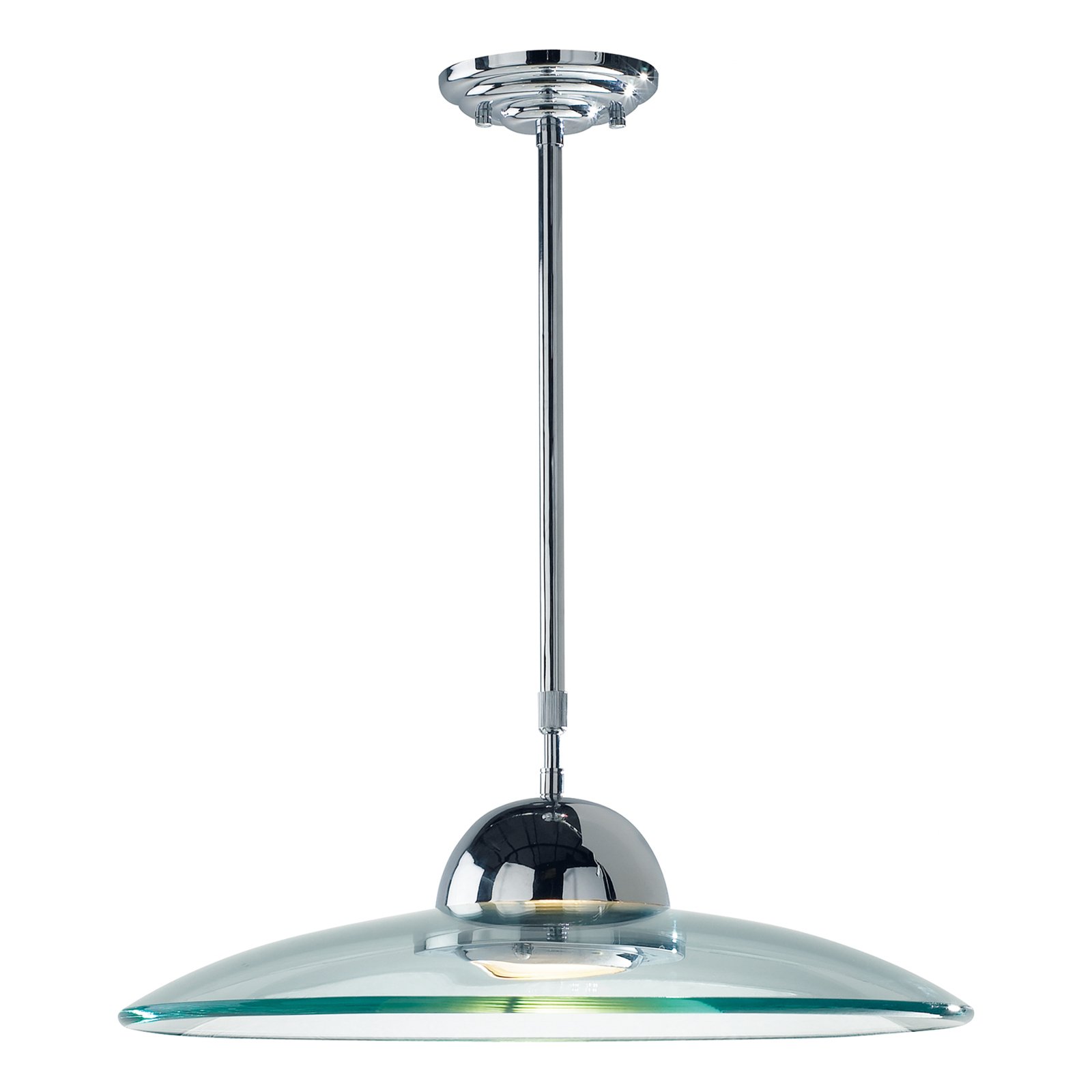Hemisphere pendant light with clear glass shade