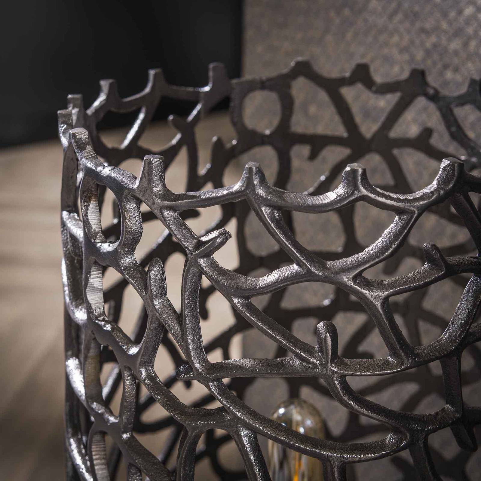 Lampa stołowa Weaver, kolor nikiel, wysokość 61 cm, aluminium