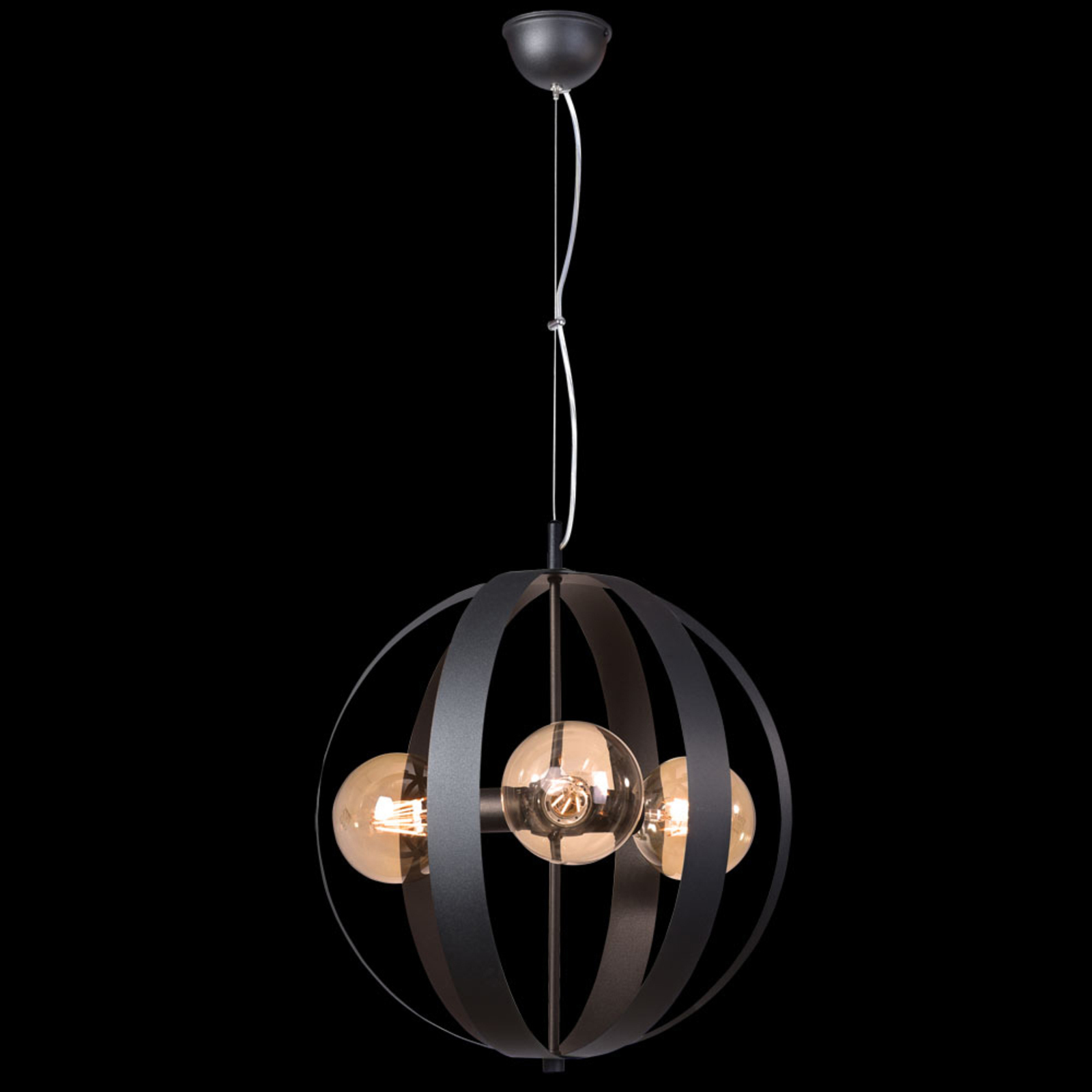 Livia hanging light, three-bulb, black