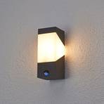 Lucande kültéri fali lámpa Kiran, érzékelő, szürke, alumínium, 24,3 cm