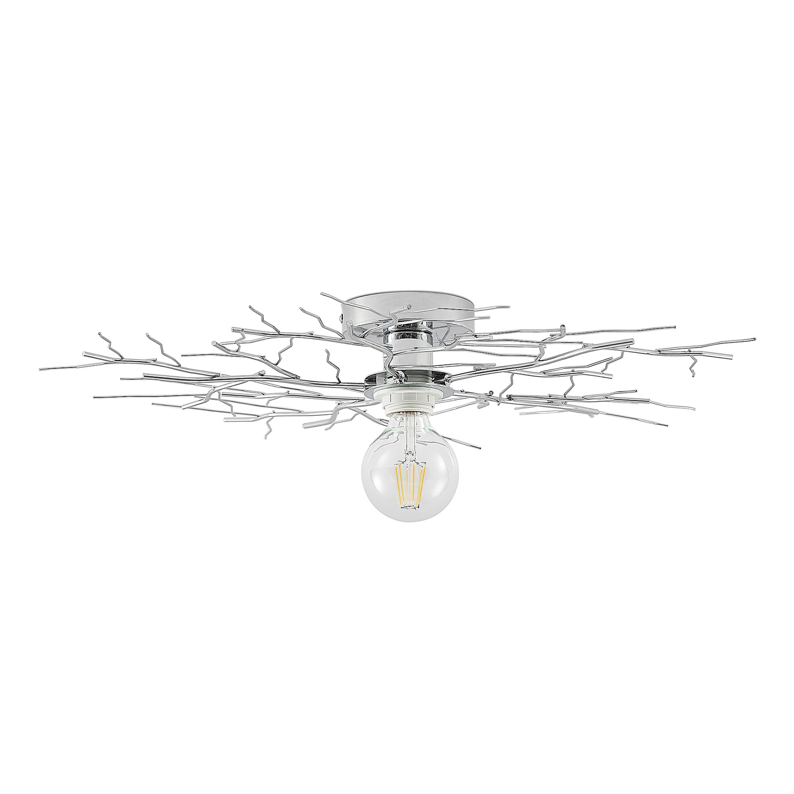Lindby Vetki ceiling light with decoration, chrome