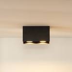 Spot pour plafond Bodi, angulaire, noir, GU10, à 2 lampes, aluminium