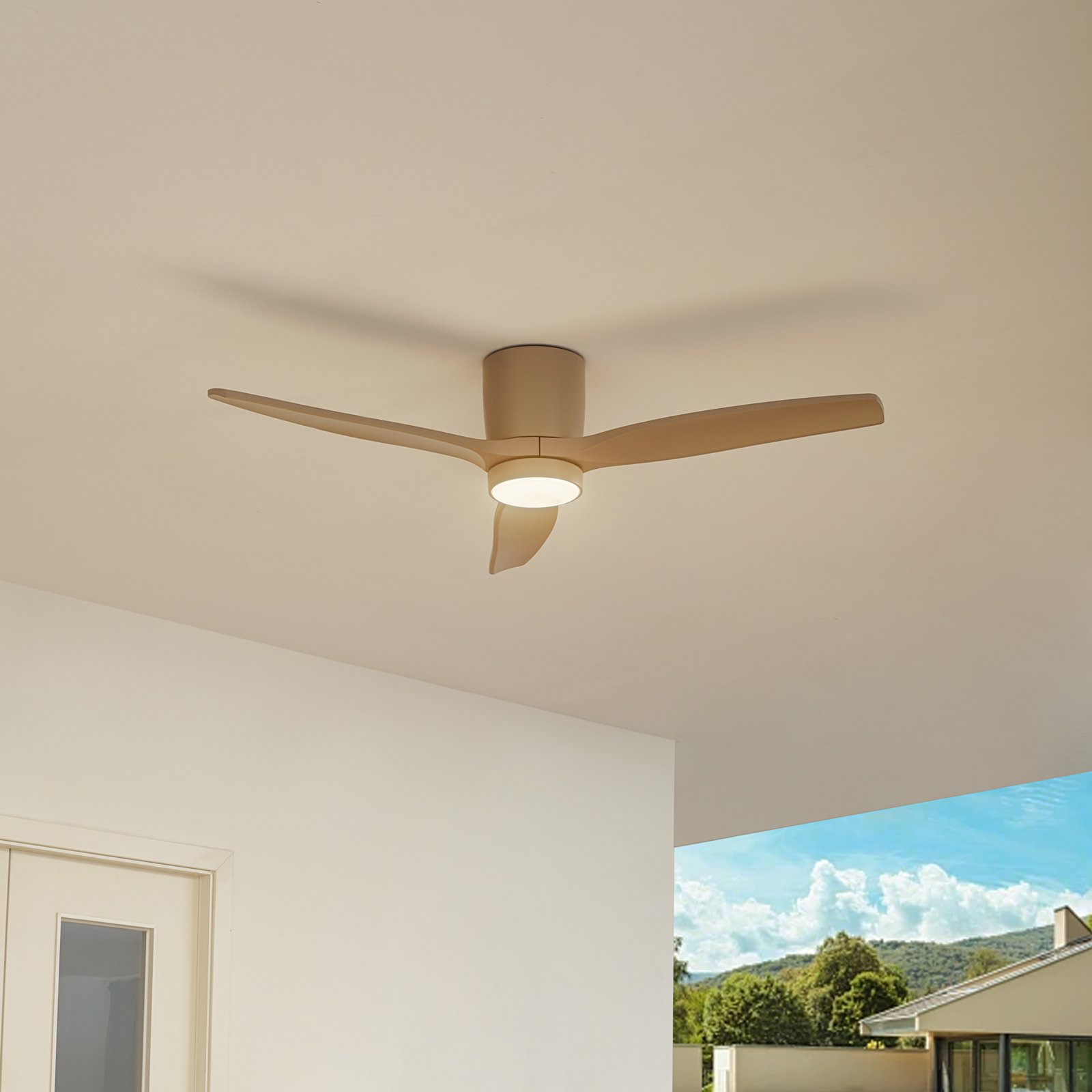 Sorin LED Draußen Deckenventilator Beige - Lucande