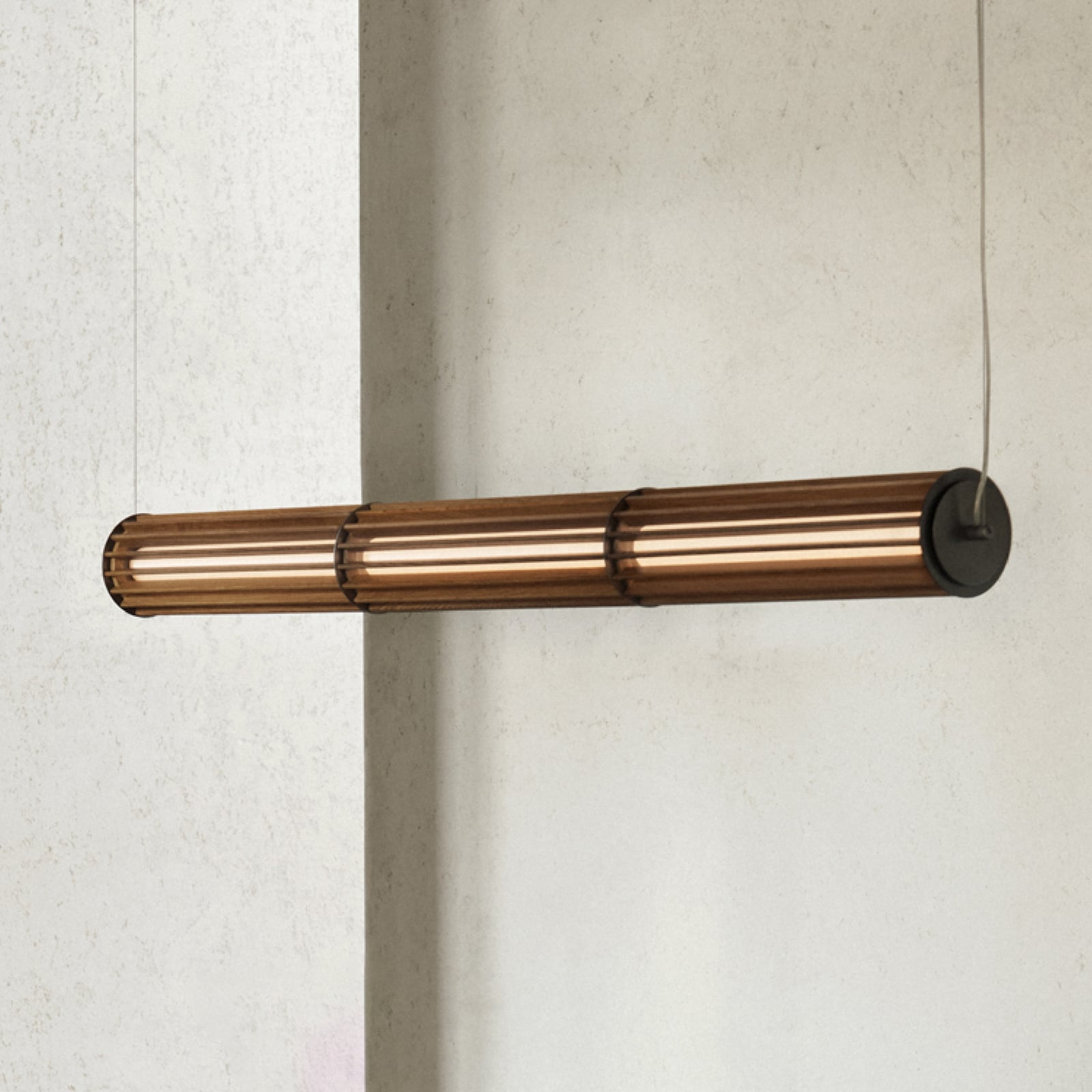 Numbra TY1 LED hanging light, oak, 122 cm, wood - &TRADITION