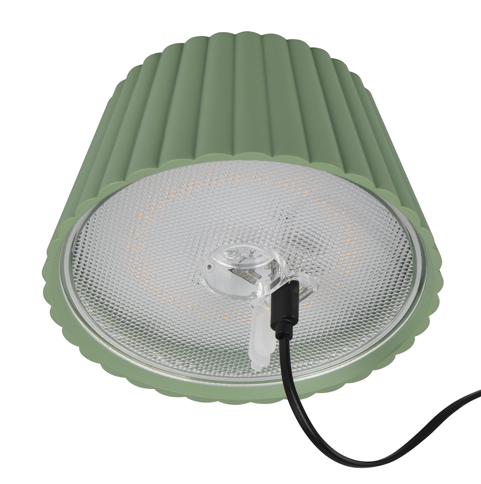 Подова лампа Suarez LED с акумулаторна батерия, зелена, височина 123 cm,