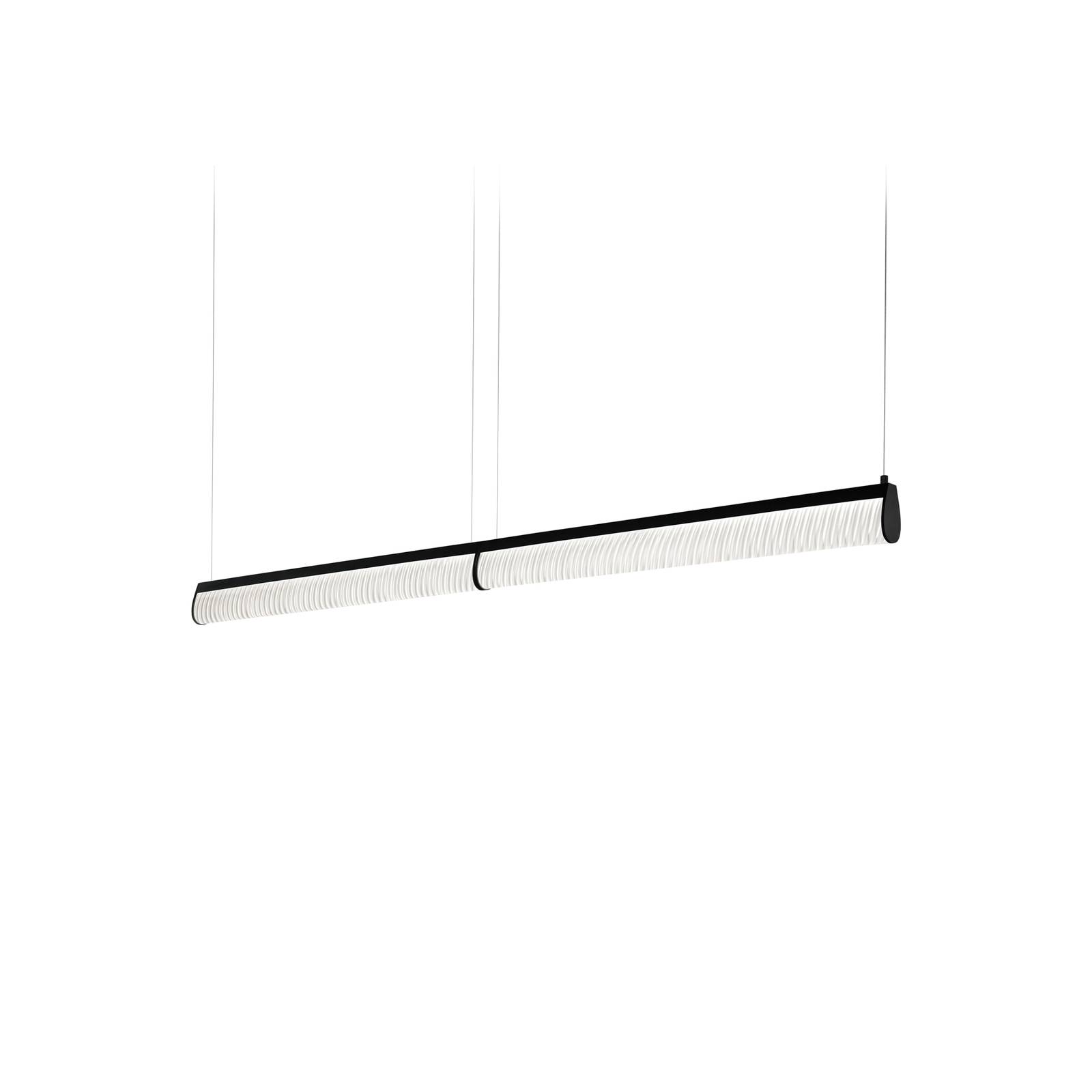 Slamp LED-Hängelampe Modula Double, plissé, schwarz