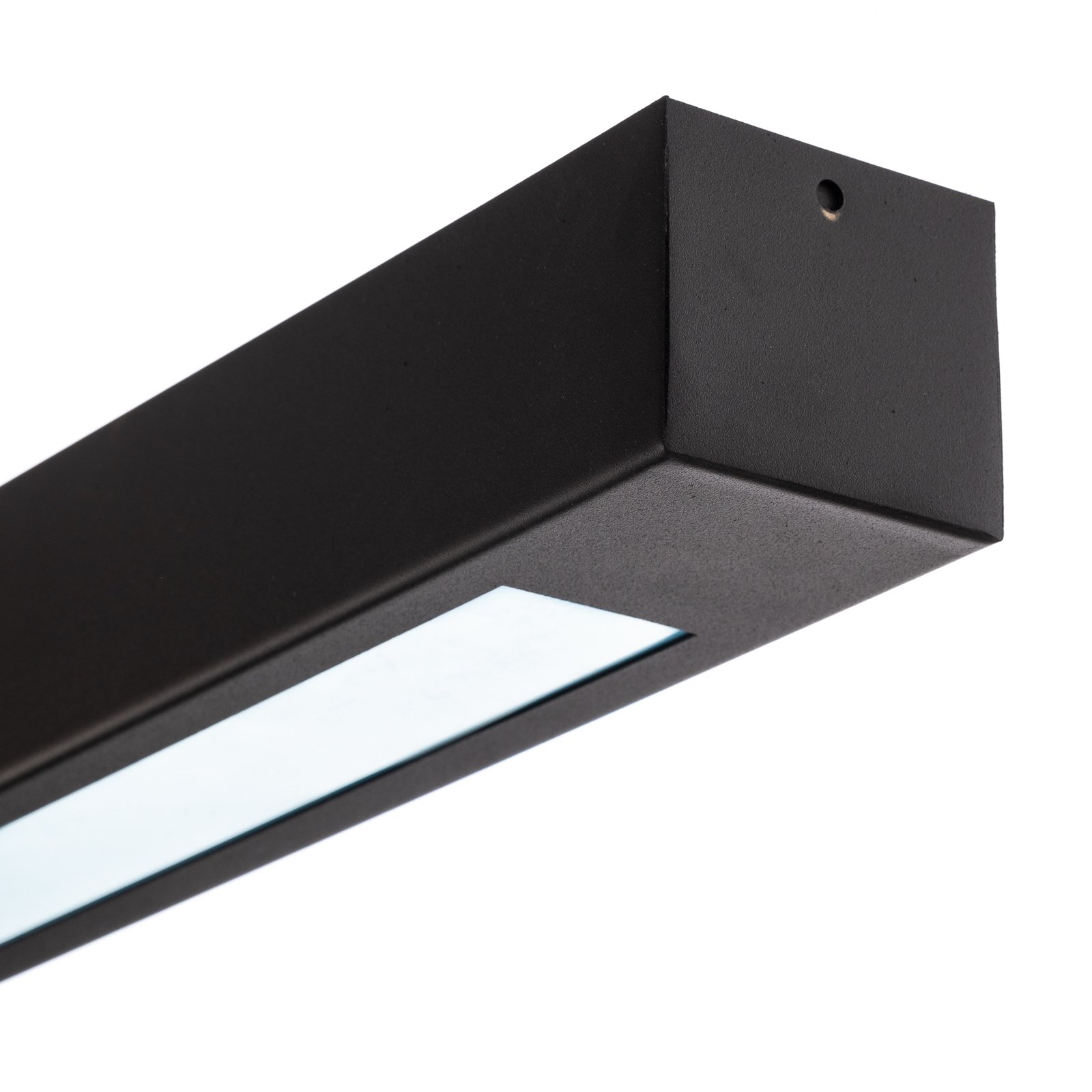 Plafondlamp Lungo, zwart, lengte 124 cm