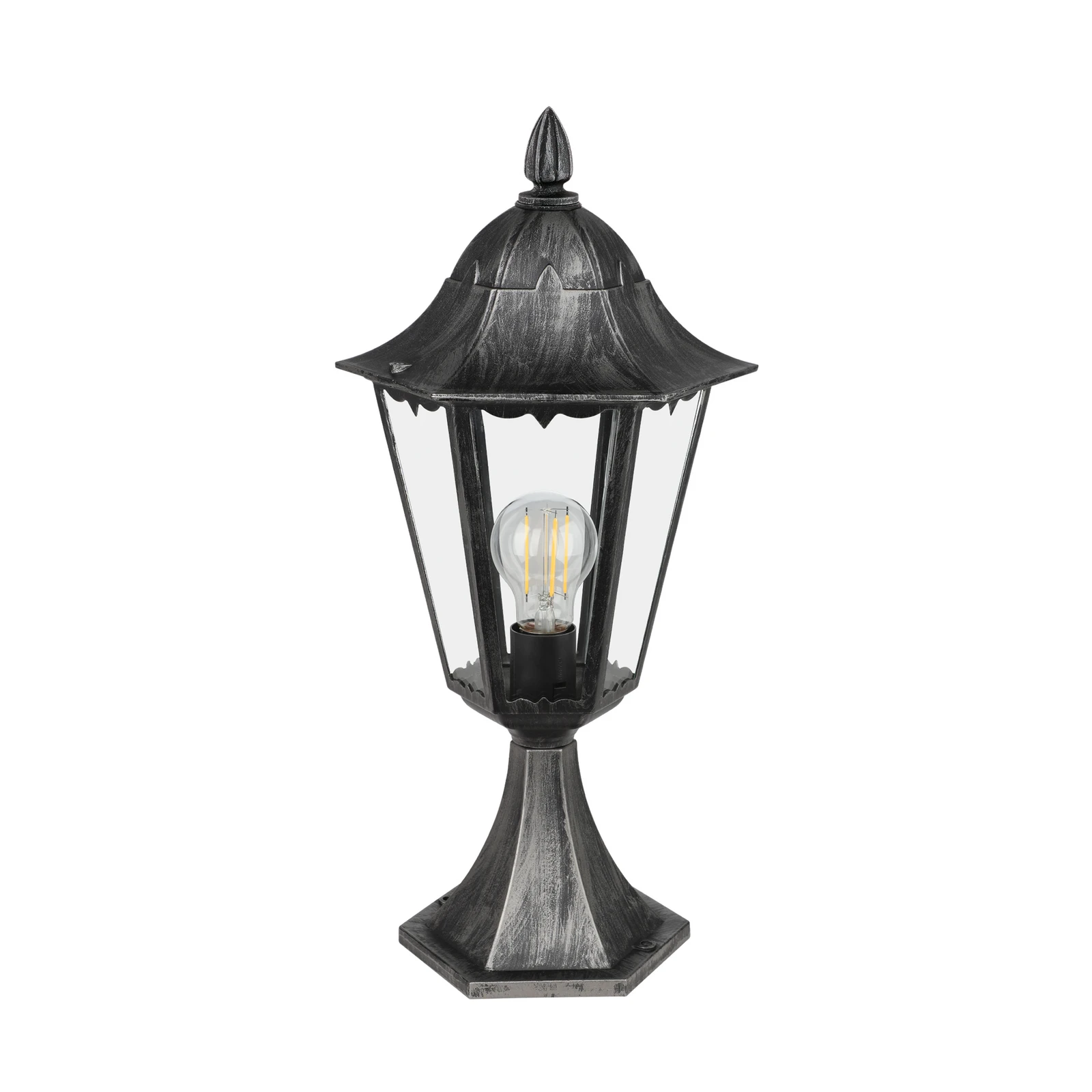 Sockellampa Navedo, svart/silver, höjd 47 cm