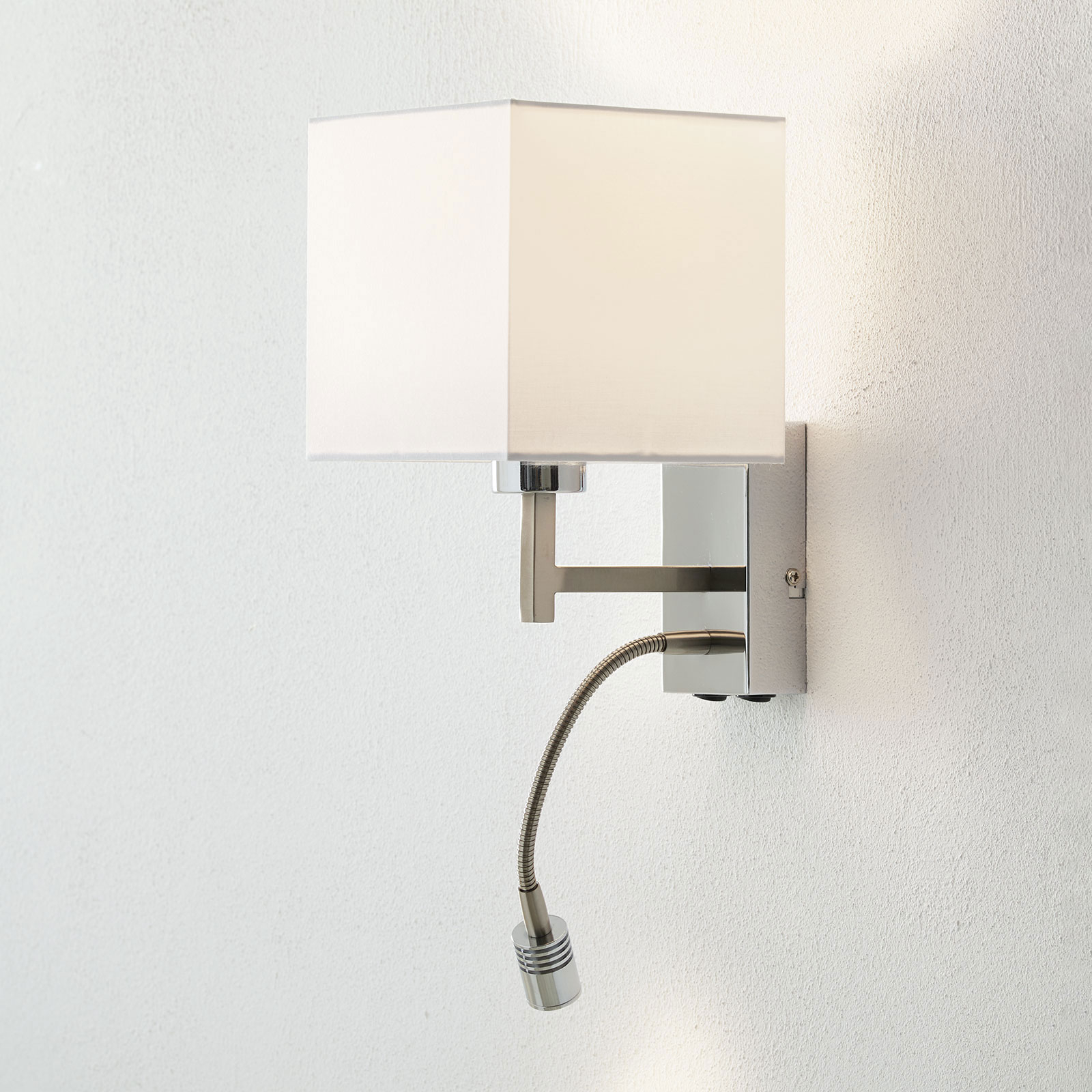 Fischer & Honsel Celle LED wall light, for Bedroom, fabric, metal, energy efficiency: A++, H: 28 cm