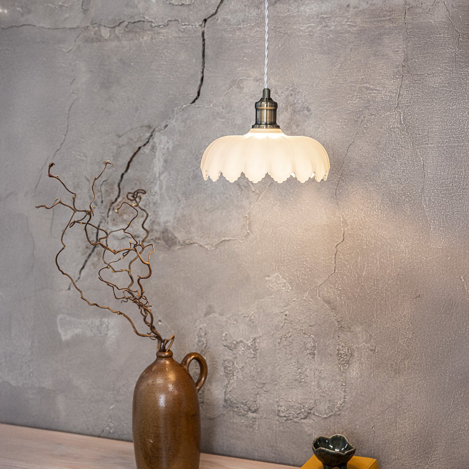 Kurage Suspension Antique Brass/White - Markslöjd