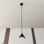 Elite pendant light, 1-bulb, black, metal suspension system 1 m