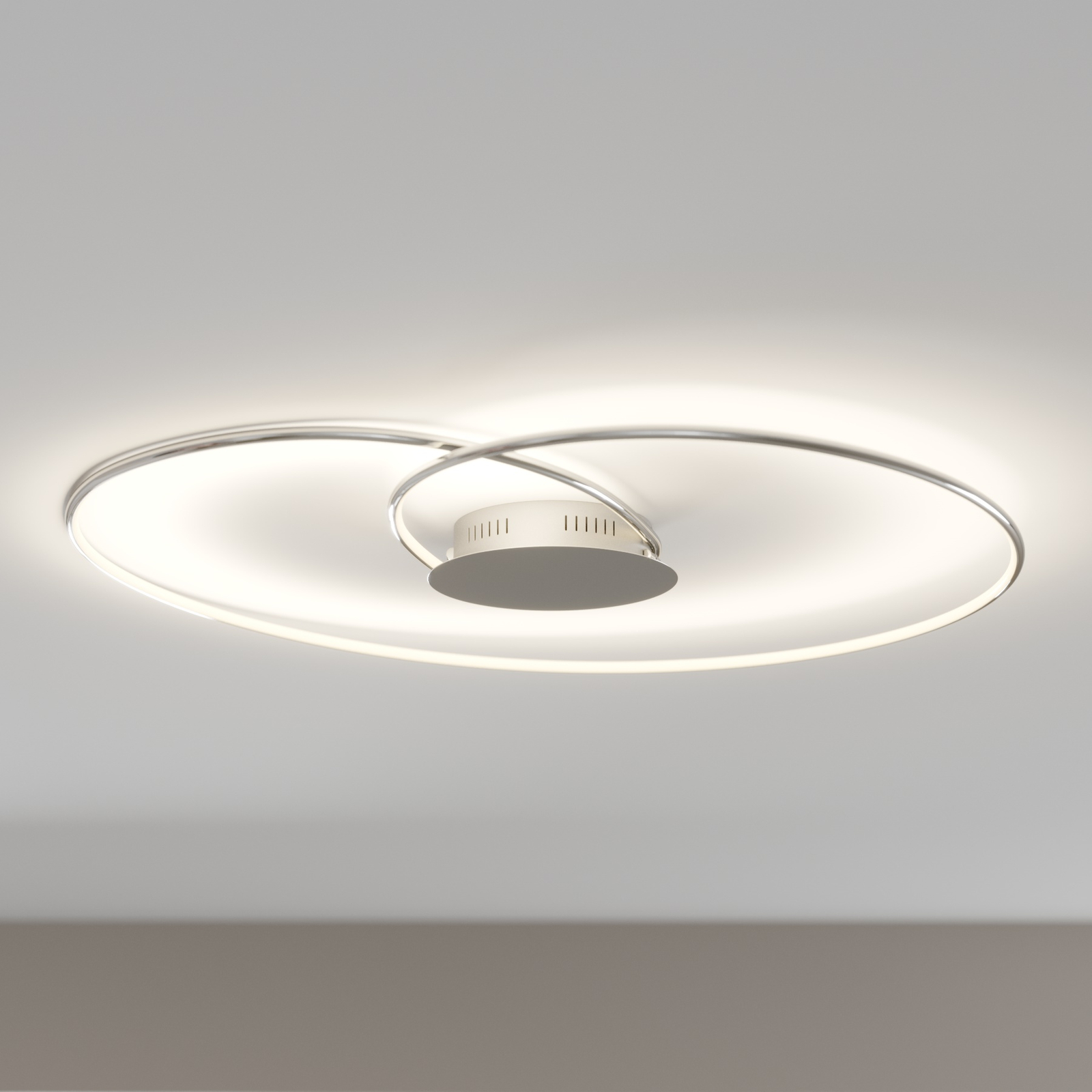 Lindby Joline lámpara LED de techo, cromo, 90 cm