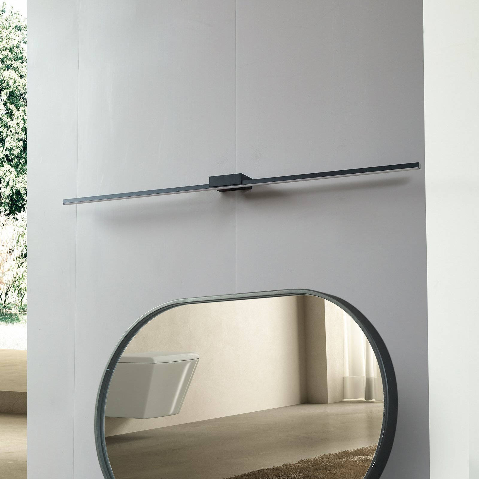 Kivana LED Wandleuchte L120 IP44 Schwarz - Lucande