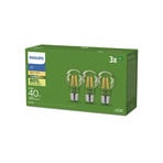 Philips E27 LED-pære A60 2,3W 485lm 2700K filament 3-pak