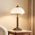 Bordslampa Petro, glas, antikmässing, höjd 50 cm