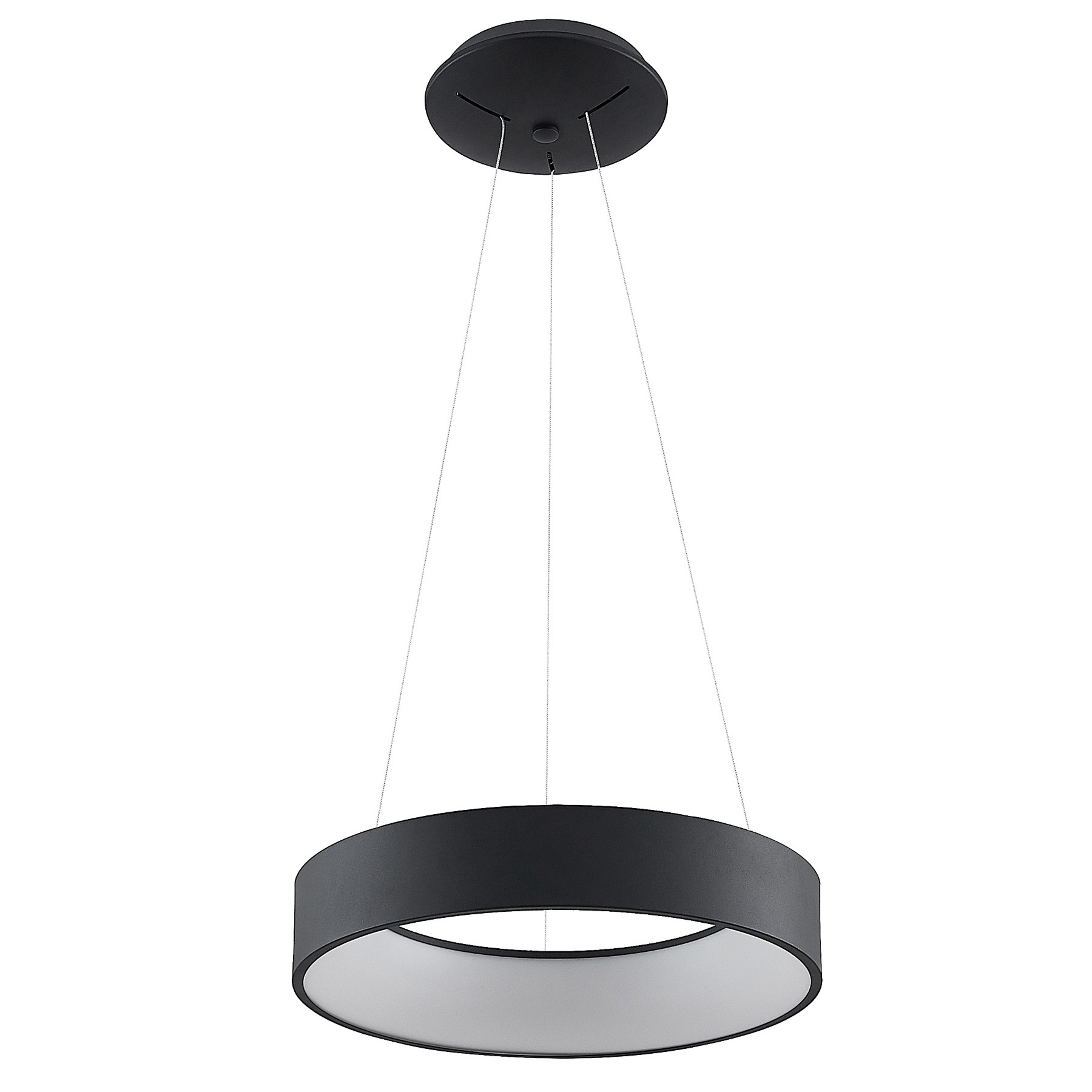 Aleksi LED-Hängelampe, Ø45 cm, schwarz, Metall, CCT - Arccio