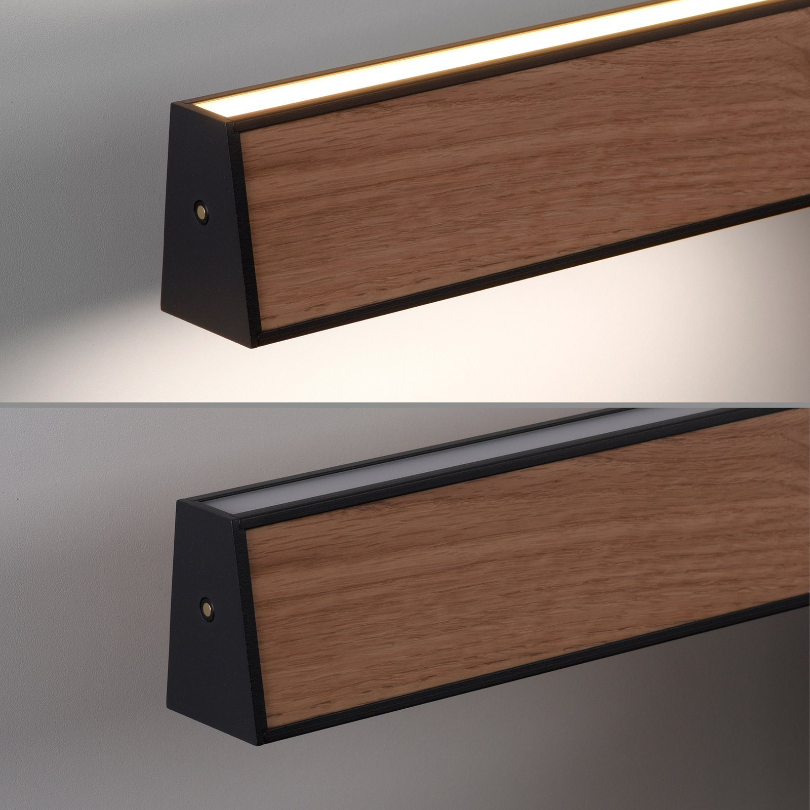 PURE E-Motion LED linear pendant light, CCT, wood