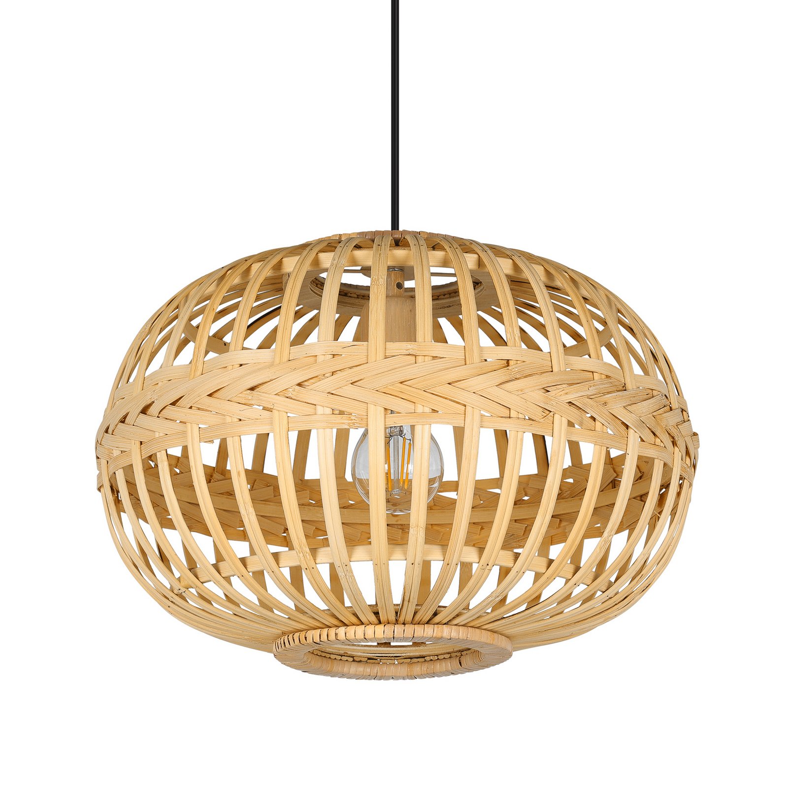 Hängeleuchte Amsfield aus Bambus, ovale Form
