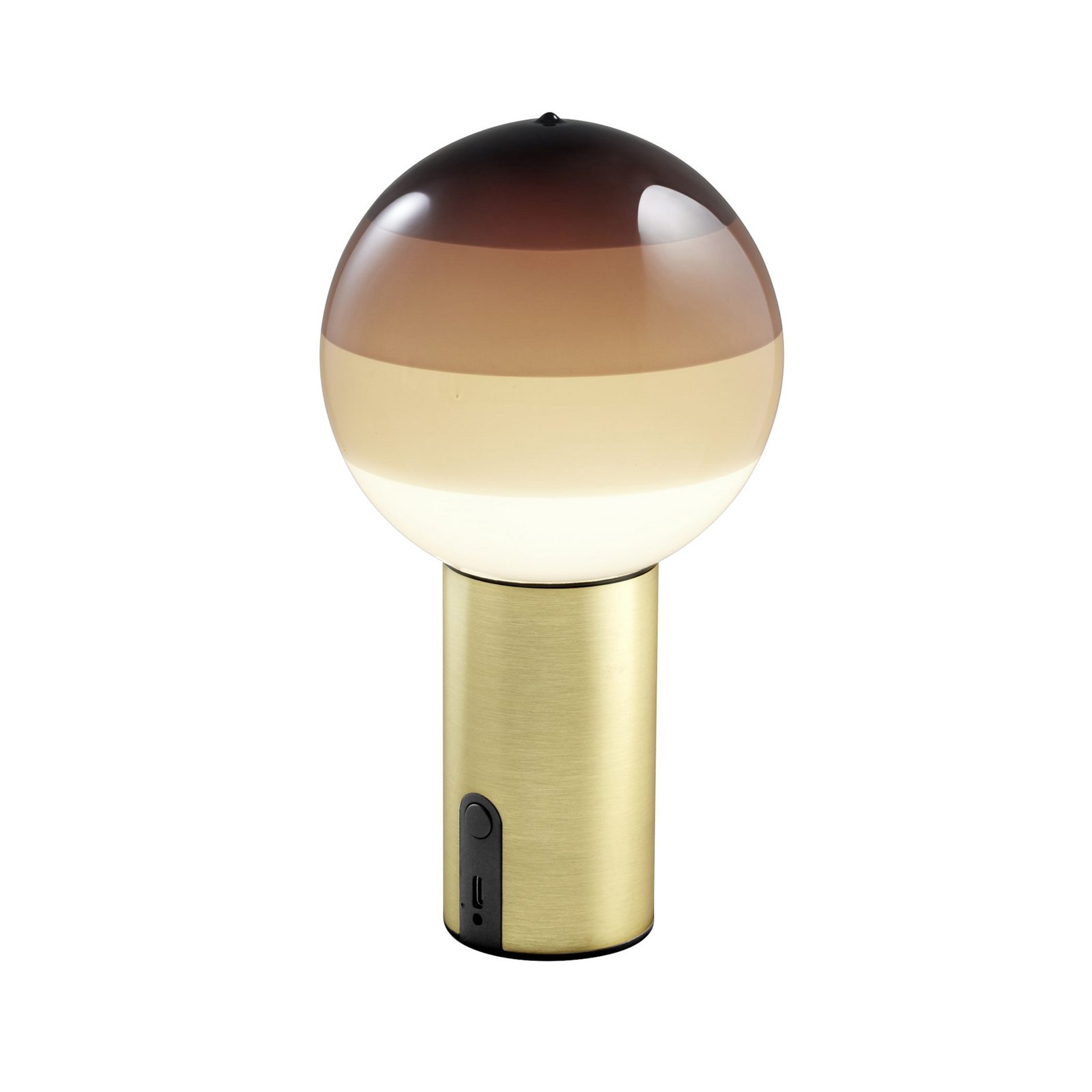 MARSET batteridrevet bordlampe Dipping Light, brun/messing, dimbar