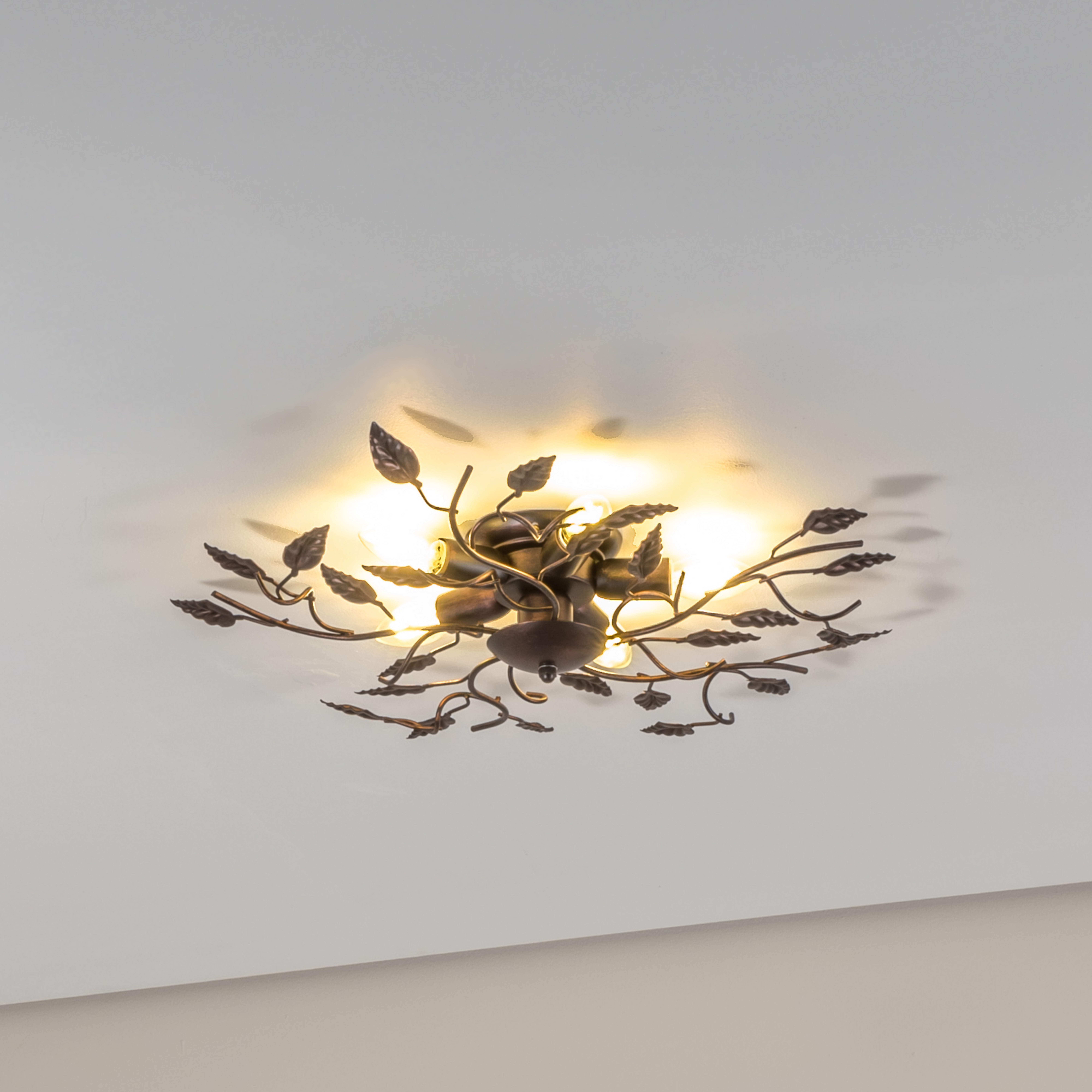 Plafonnier Cernecchio, à 5 lampes, bronze